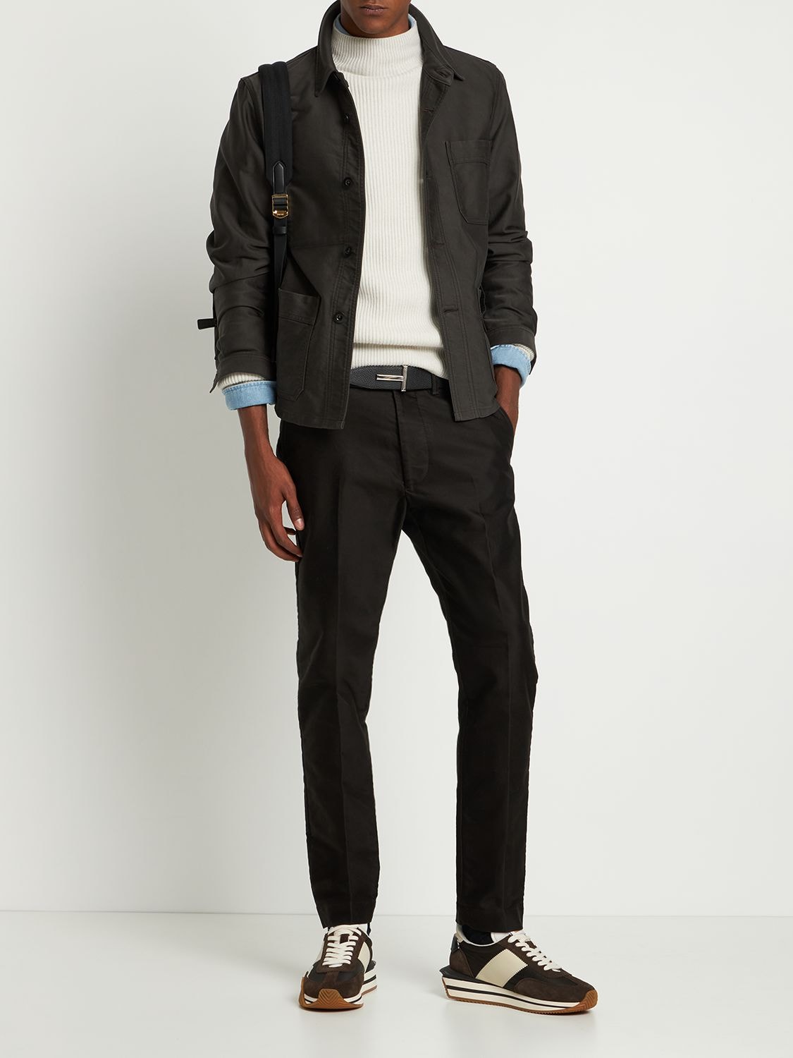 Shop Tom Ford Cotton Satin Chore Jacket In Brown