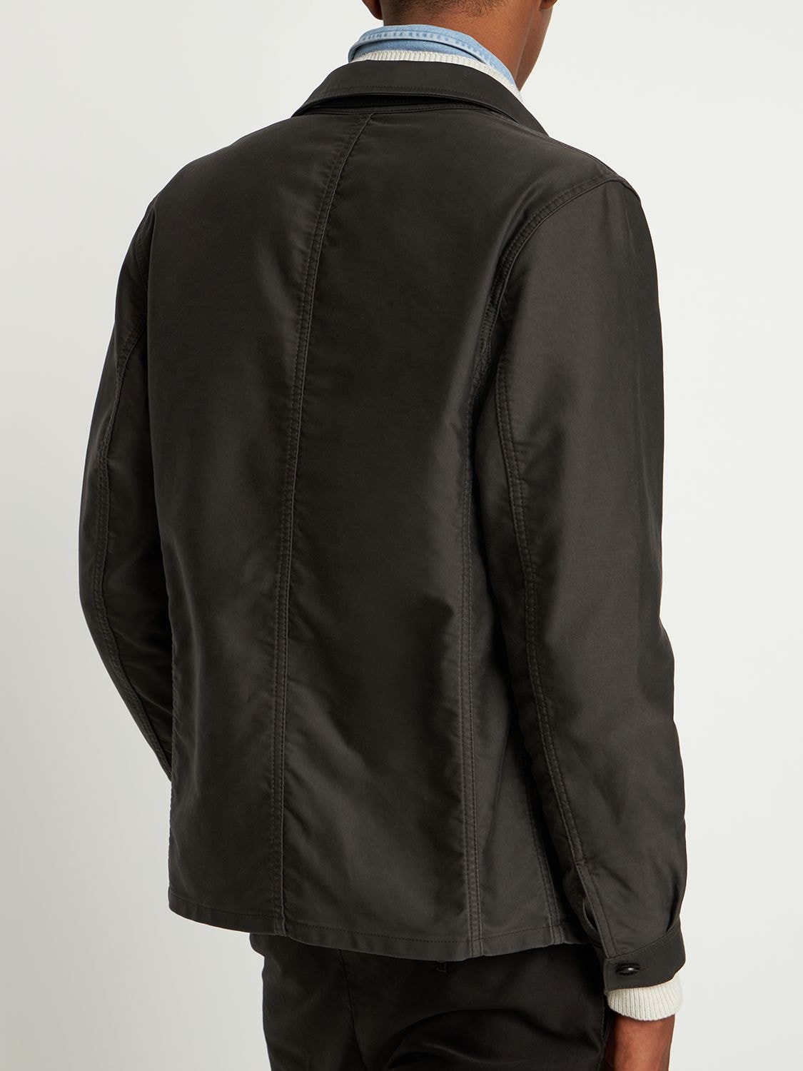 Shop Tom Ford Cotton Satin Chore Jacket In Brown