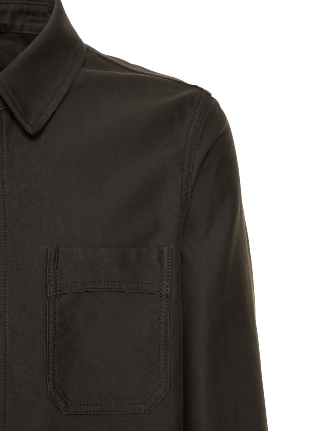 Shop Tom Ford Cotton Satin Chore Jacket In Brown