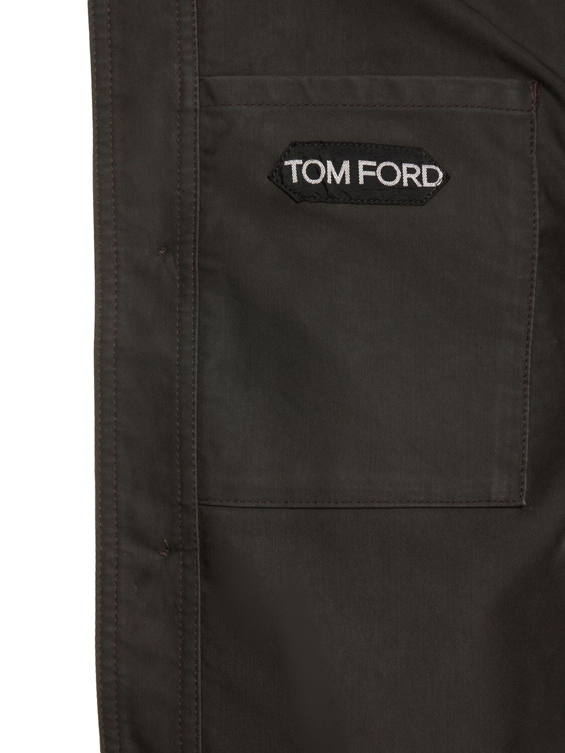 Shop Tom Ford Cotton Satin Chore Jacket In Brown