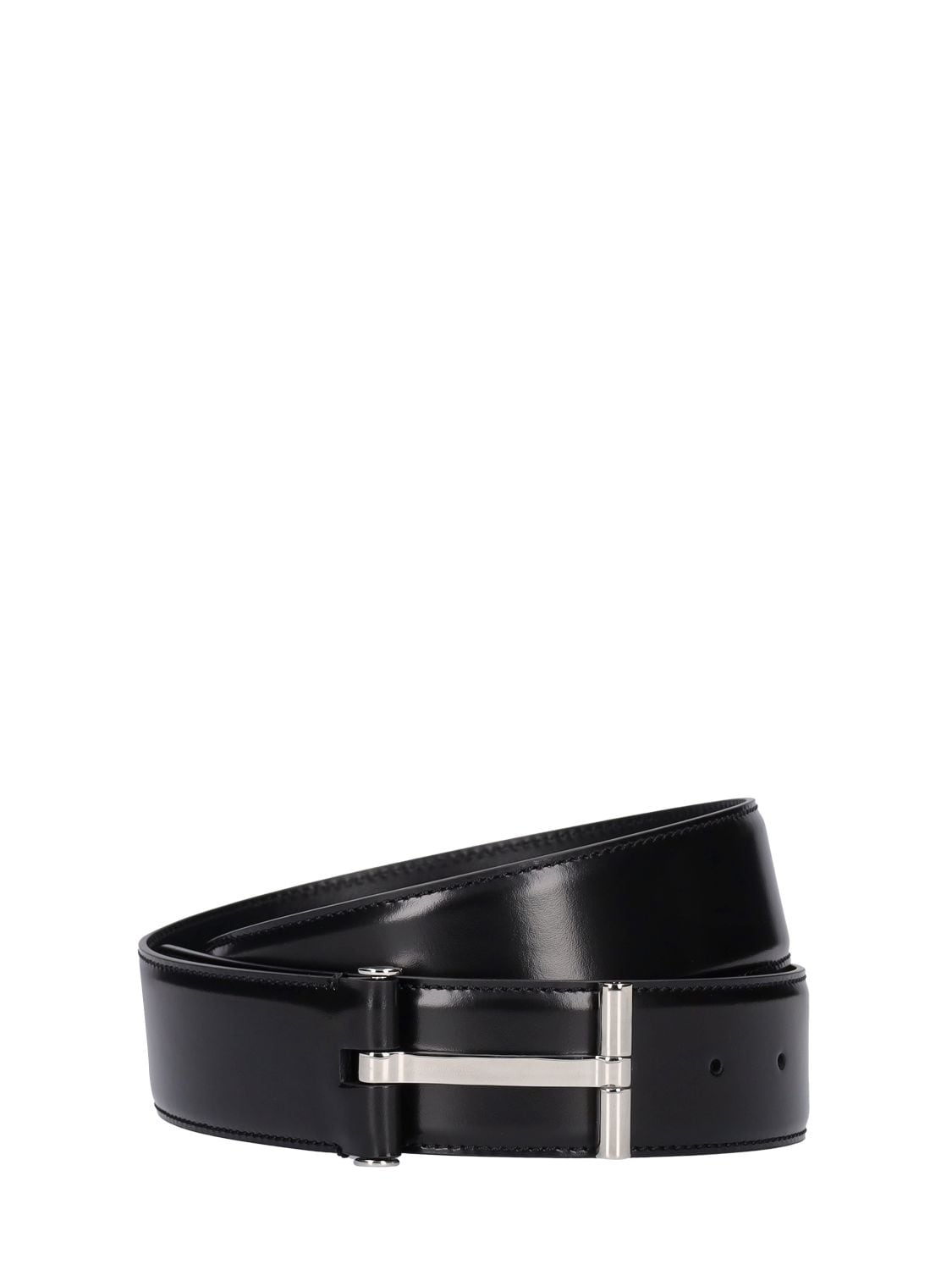 Tom Ford Classic Leather T Belt In Black