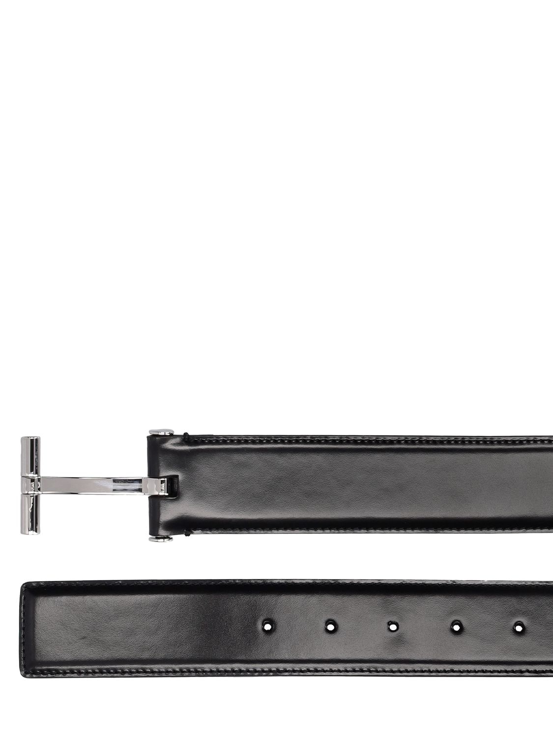 Shop Tom Ford Classic Leather T Belt In Black