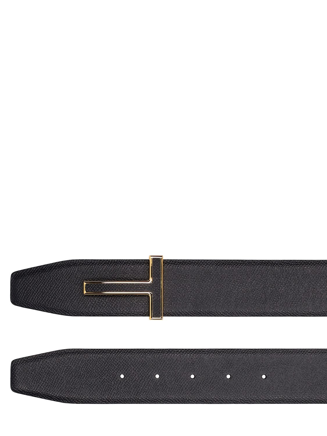 Shop Tom Ford Leather T Belt In Black