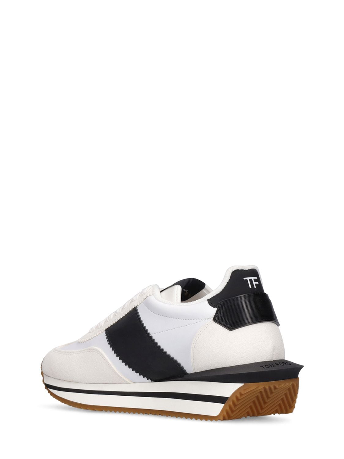 Shop Tom Ford Suede & Tech Low Top Sneakers In White,black