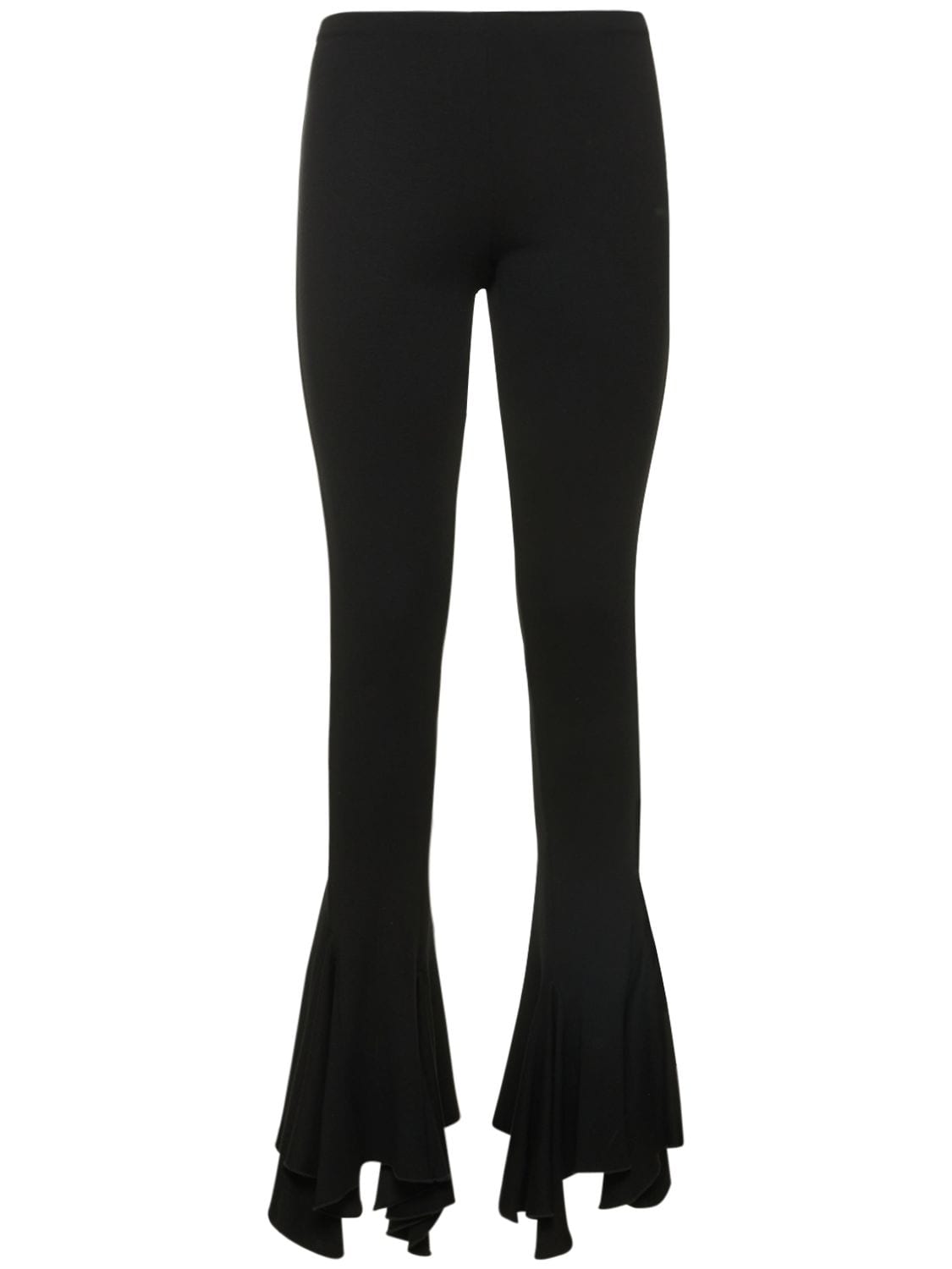 Avavav Embroidered-motif Flared Leggings In Schwarz