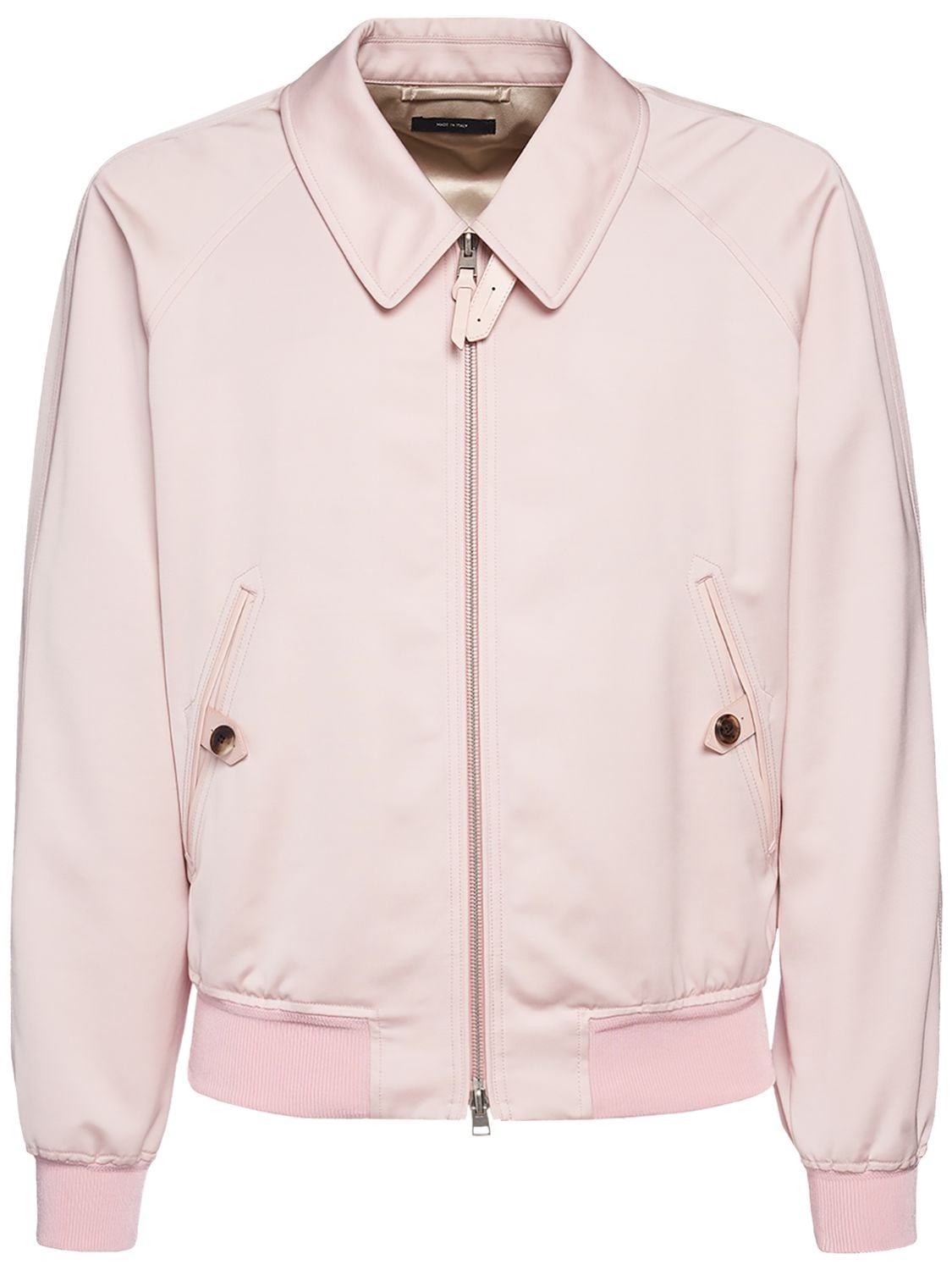 Tom Ford Viscose & Wool Raglan Collar Jacket In Powder Pink