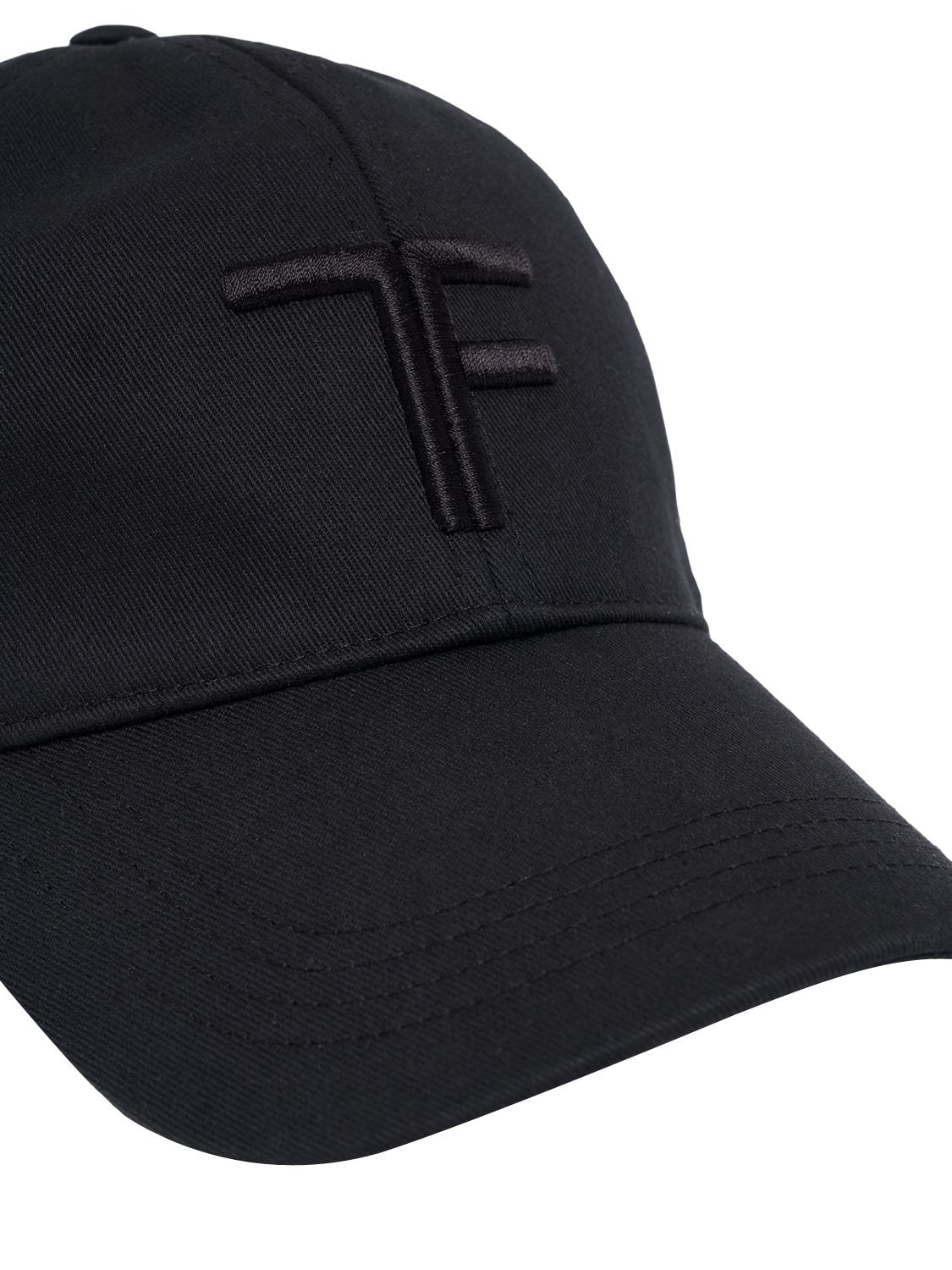 Shop Tom Ford Canvas & Smooth Leather Cap In Black