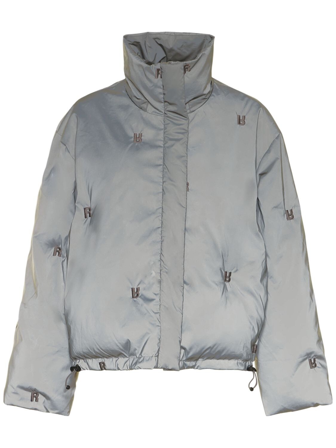 Rotate Birger Christensen Padded Quilt Puffer Logo Jacket In Grey