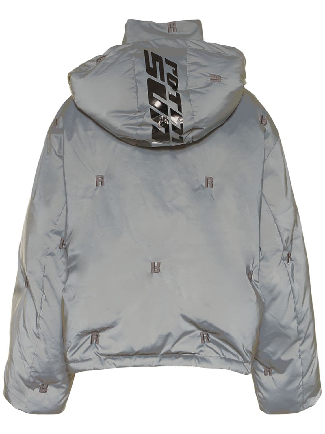 Rotate Birger Christensen Padded Quilt Puffer Logo Jacket In Grey