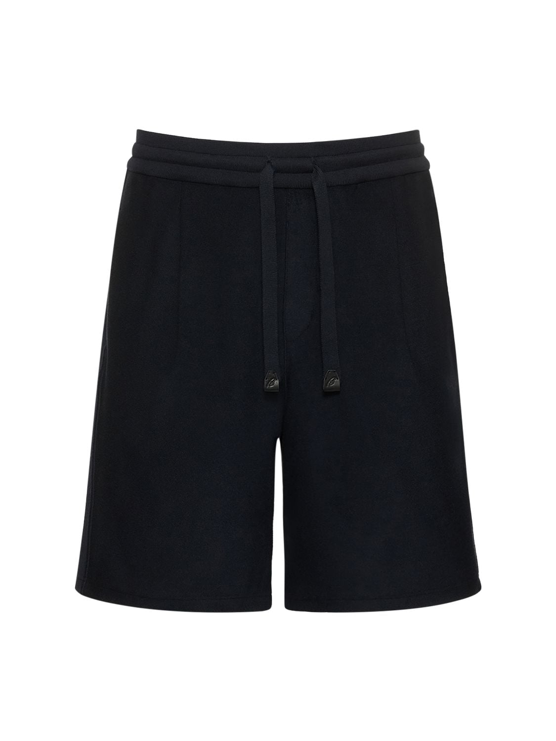 Brioni Cotton & Silk Terrycloth Shorts In Midnight Blue