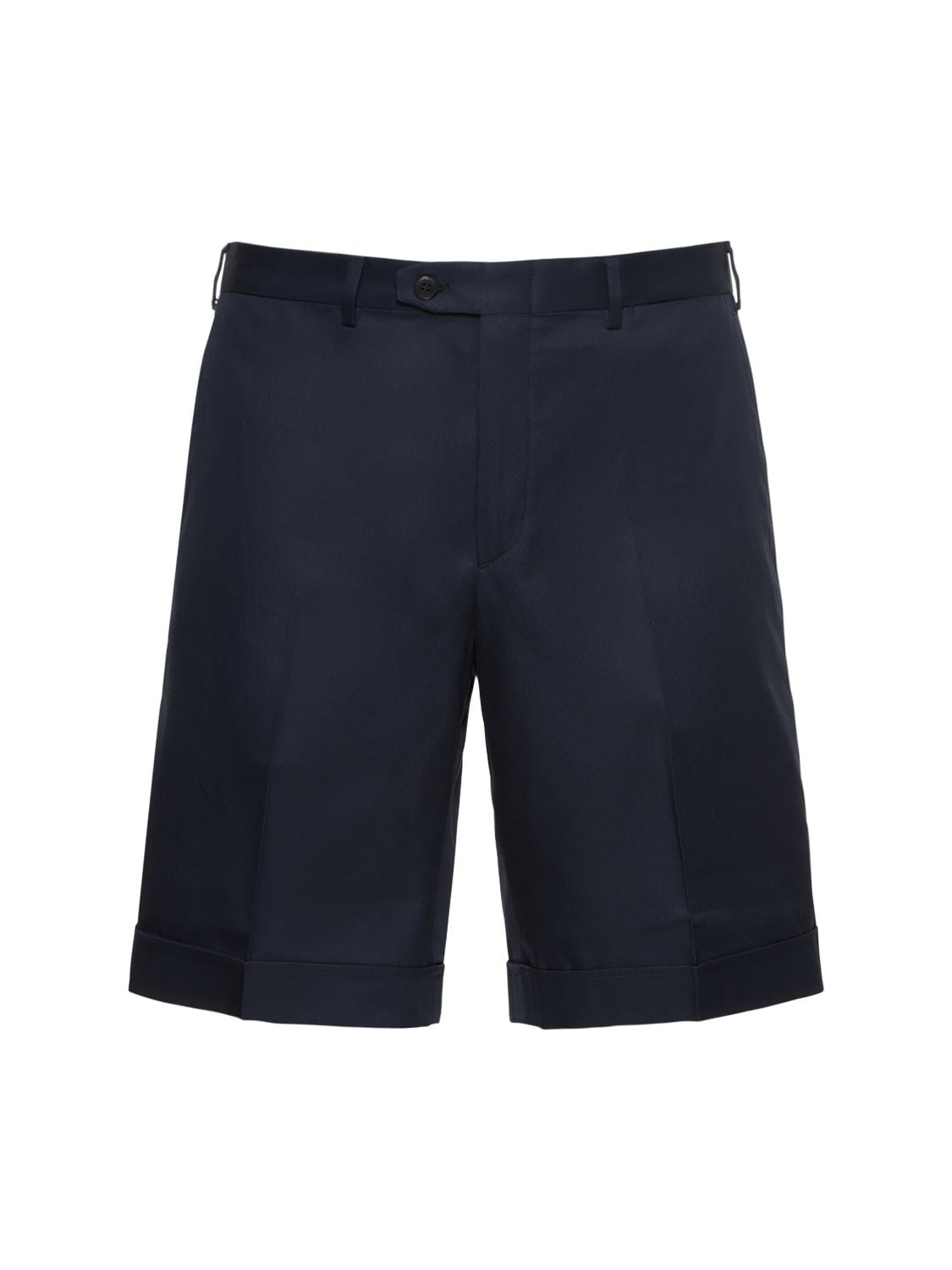 Brioni Lerici Cotton Gabardine Bermuda Shorts In Midnight Blue