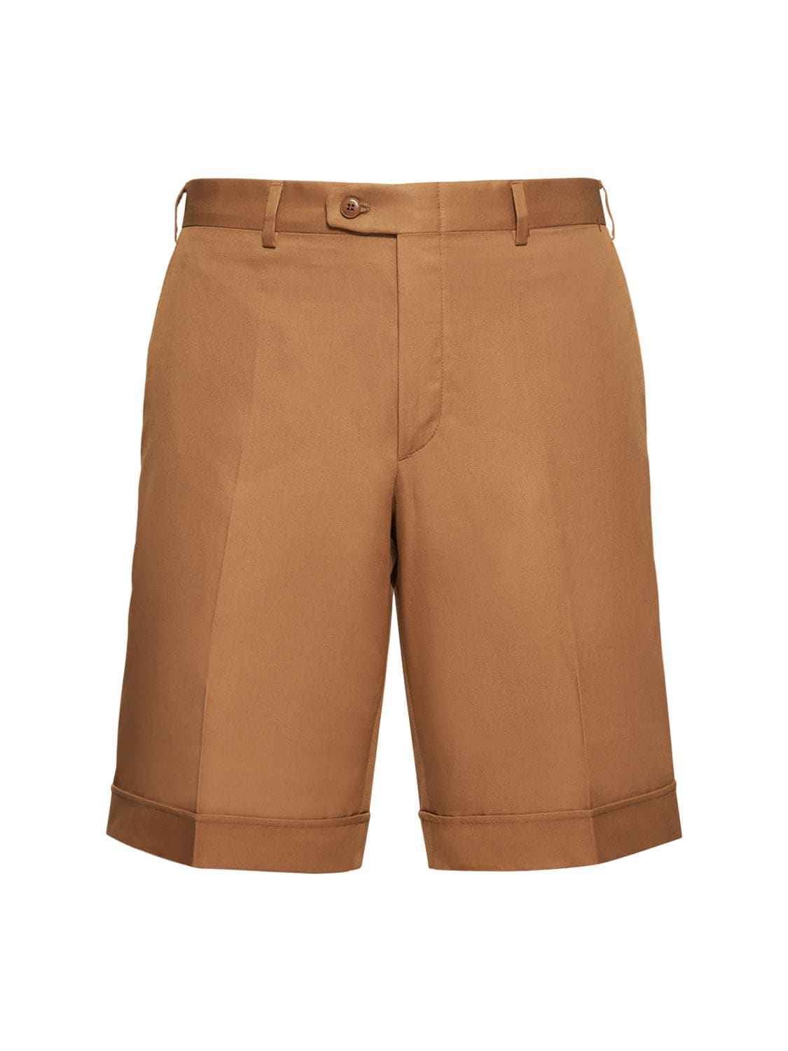 Brioni Lerici Cotton Gabardine Bermuda Shorts In Brown
