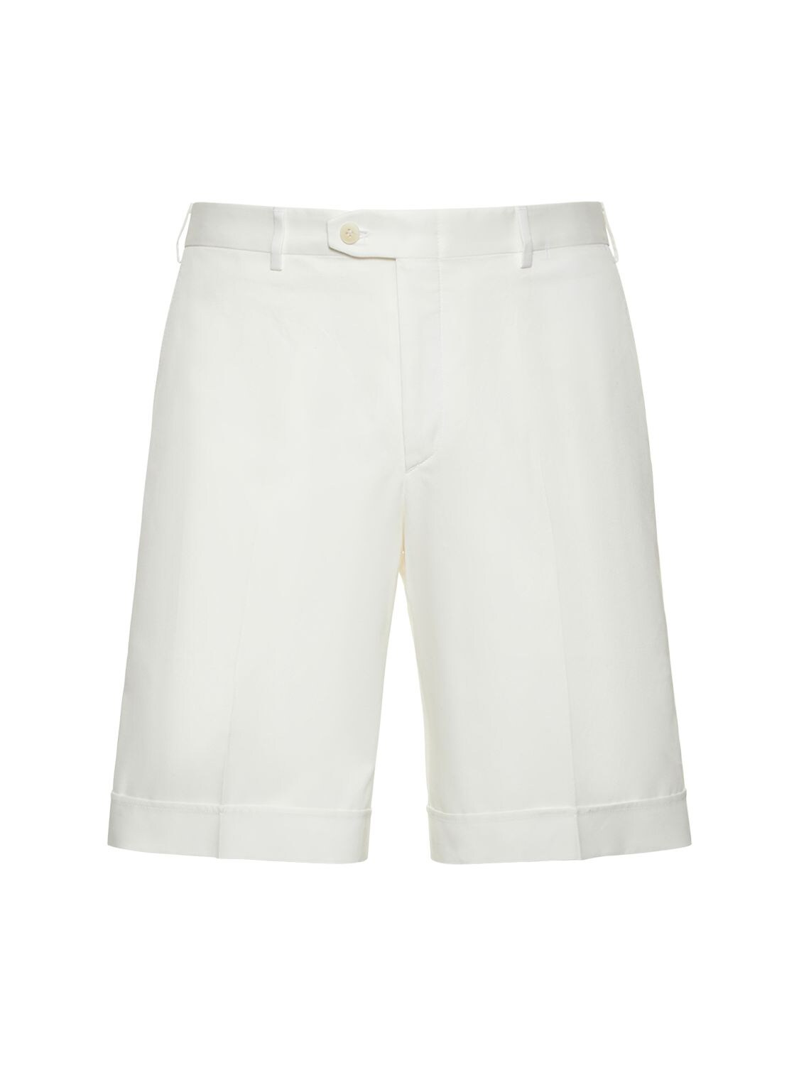 Brioni Lerici Cotton Gabardine Bermuda Shorts In White