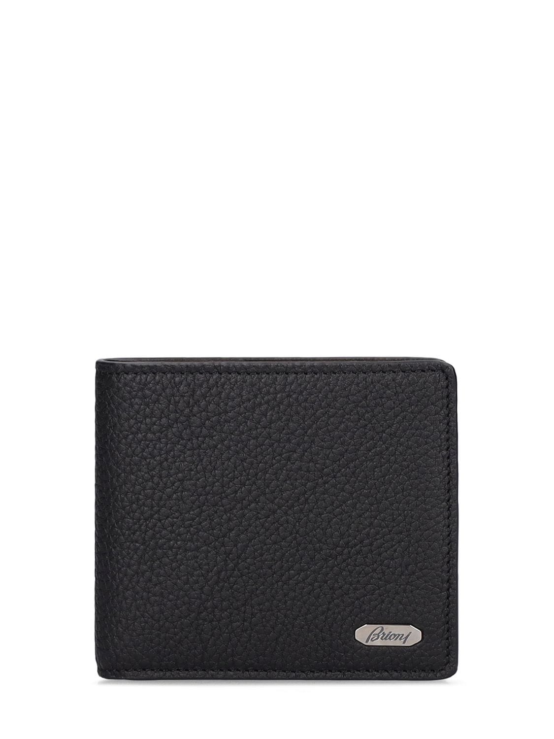 Brioni Bifold Leather Wallet In Black