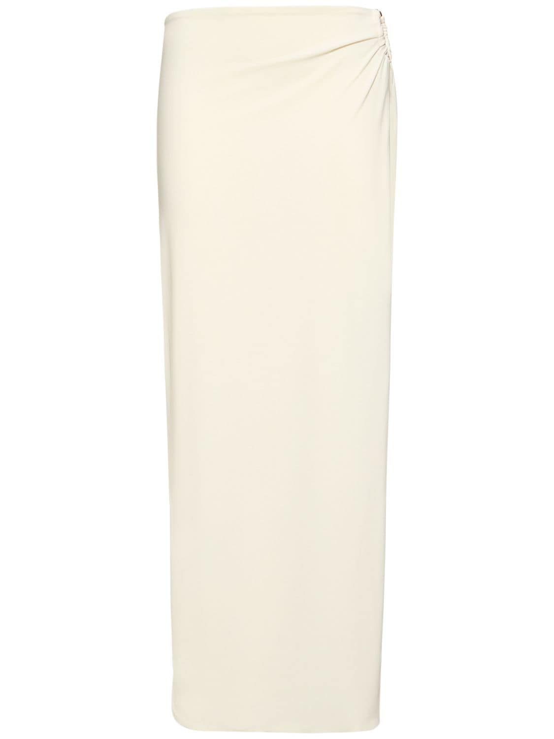 Alex Rivière Studio Giorgia Long Skirt W/ Side Slit In White