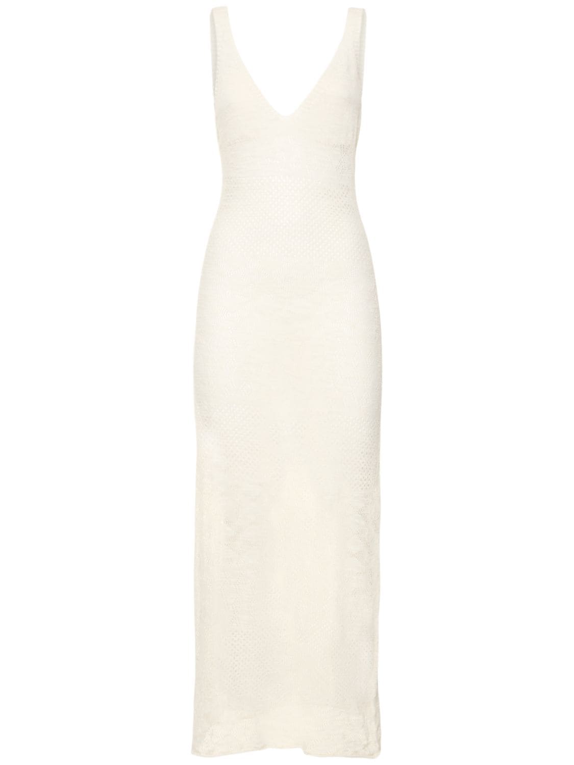 Alex Rivière Studio Malibu Cotton Blend Long Dress In White