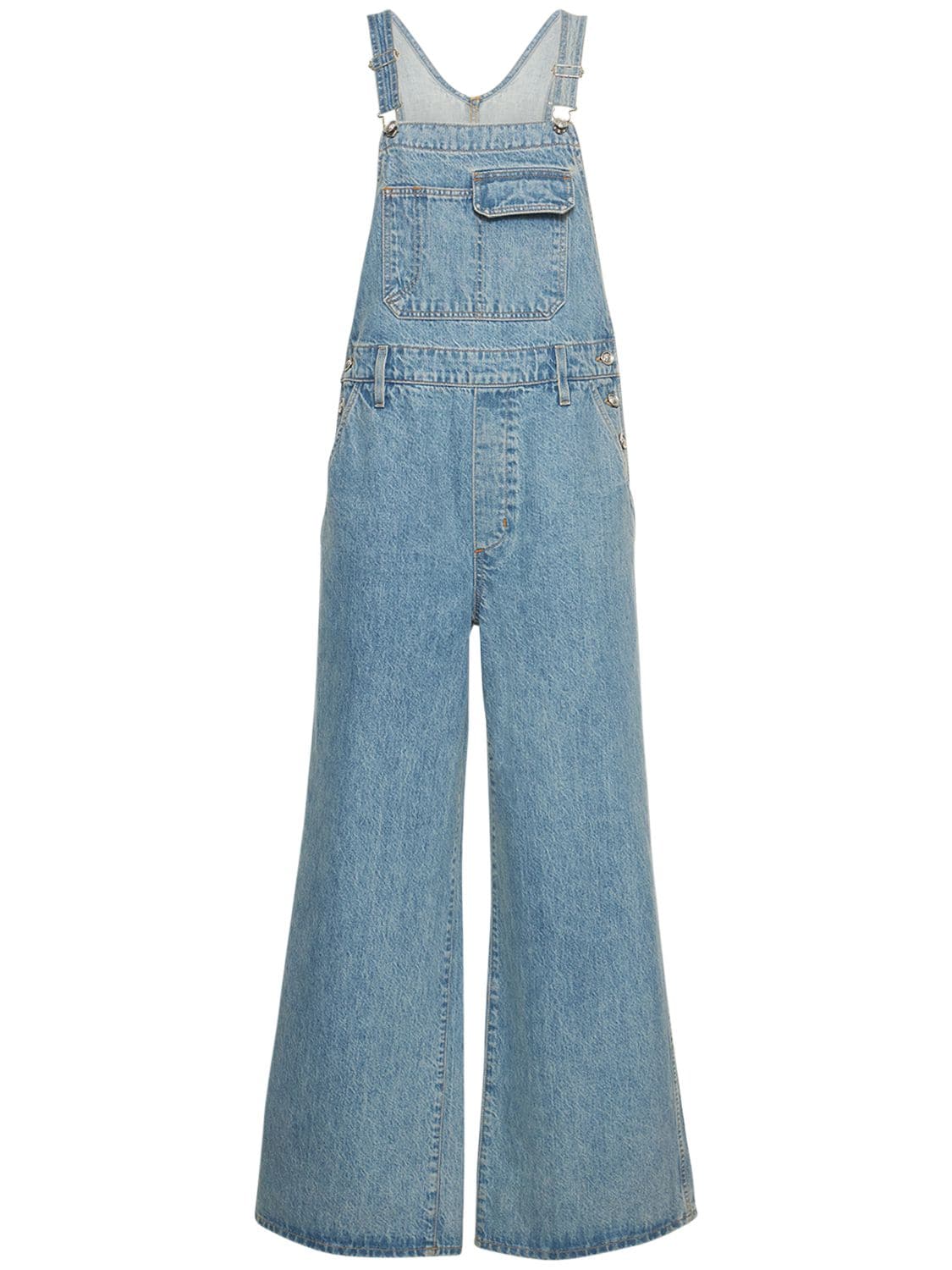 Slvrlake Wide Leg Overalls In Light Blue | ModeSens