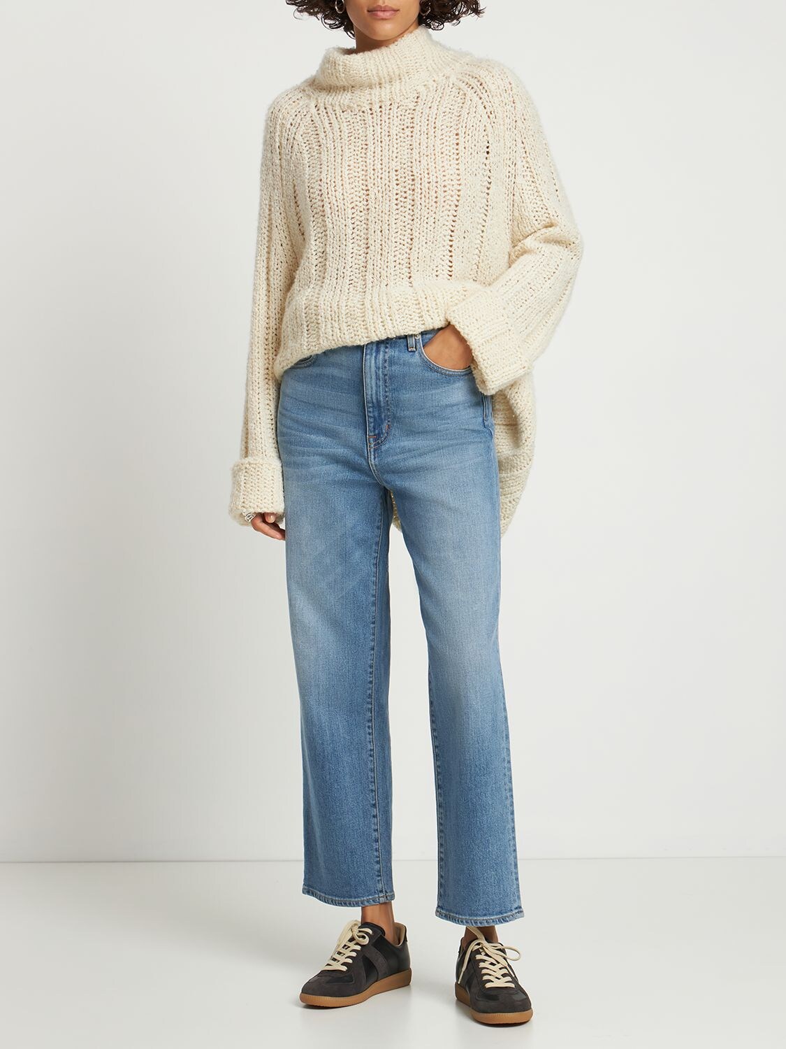 Shop Slvrlake London Crop Straight Jeans In Light Blue