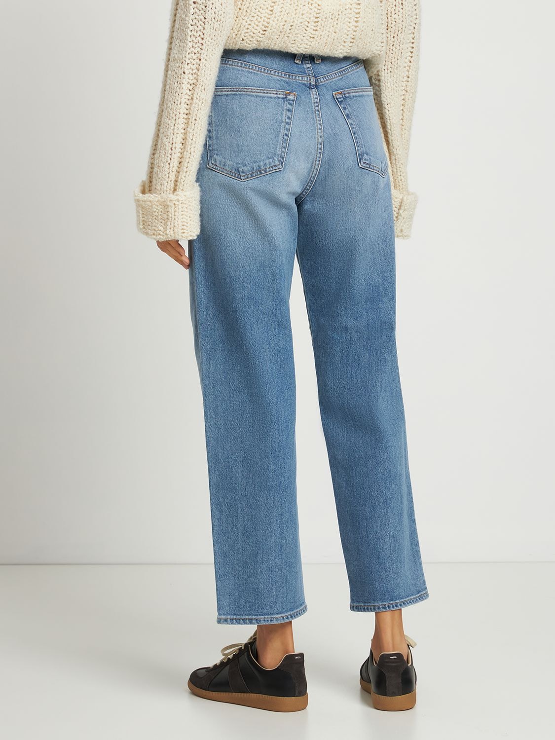 Shop Slvrlake London Crop Straight Jeans In Light Blue