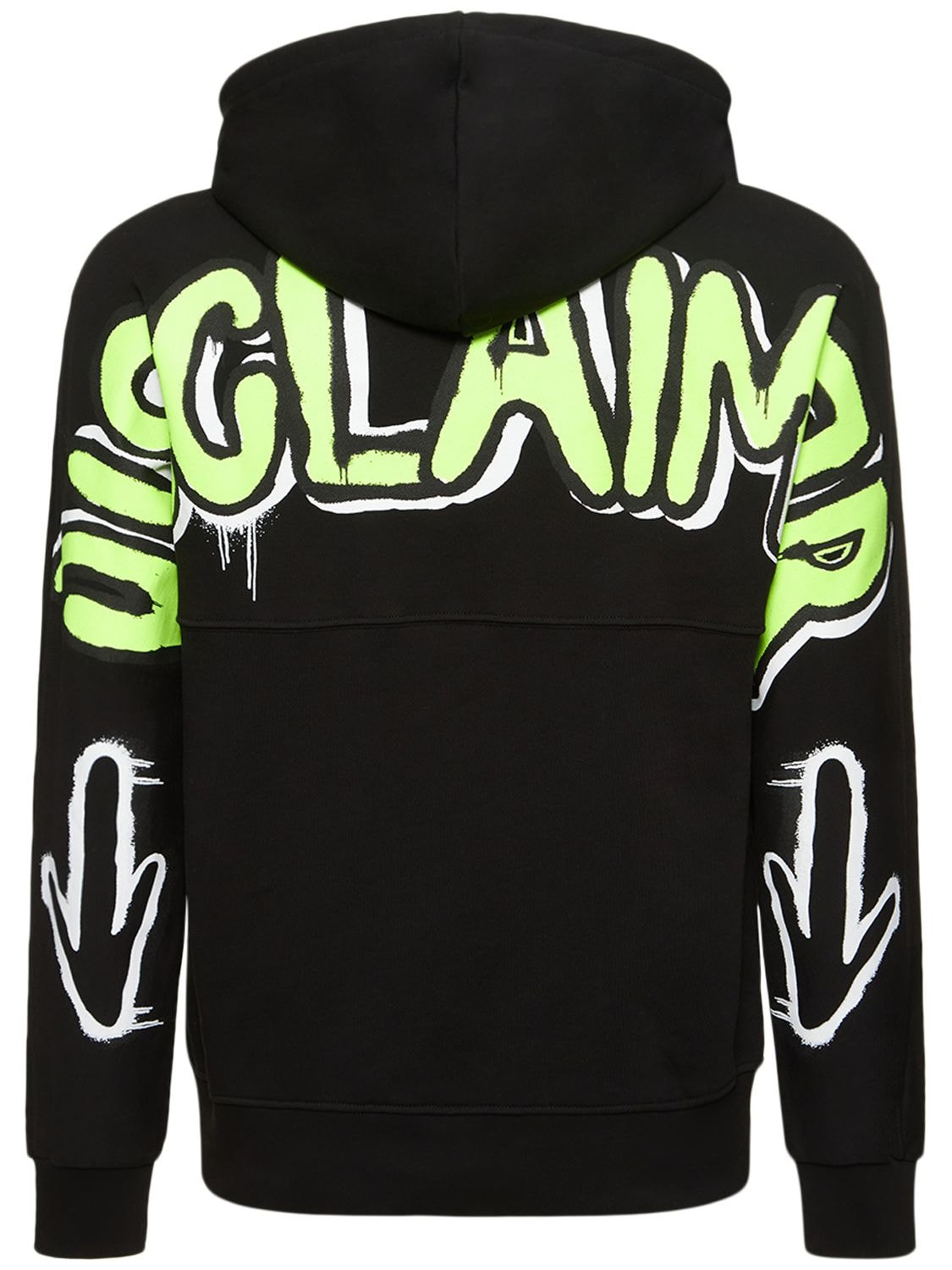 Disclaimer Logo Cotton Hoodie In Black,yellow