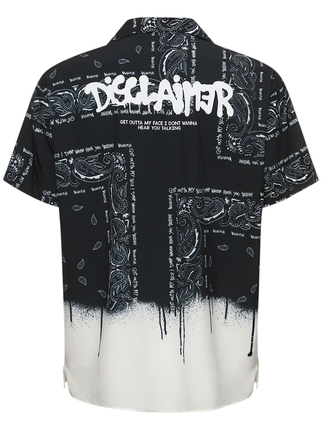 Disclaimer Paisley Printed S/s Shirt In Black
