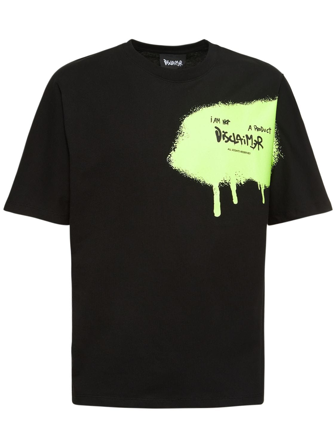 Disclaimer Spry Painted Logo Cotton T-shirt In Black