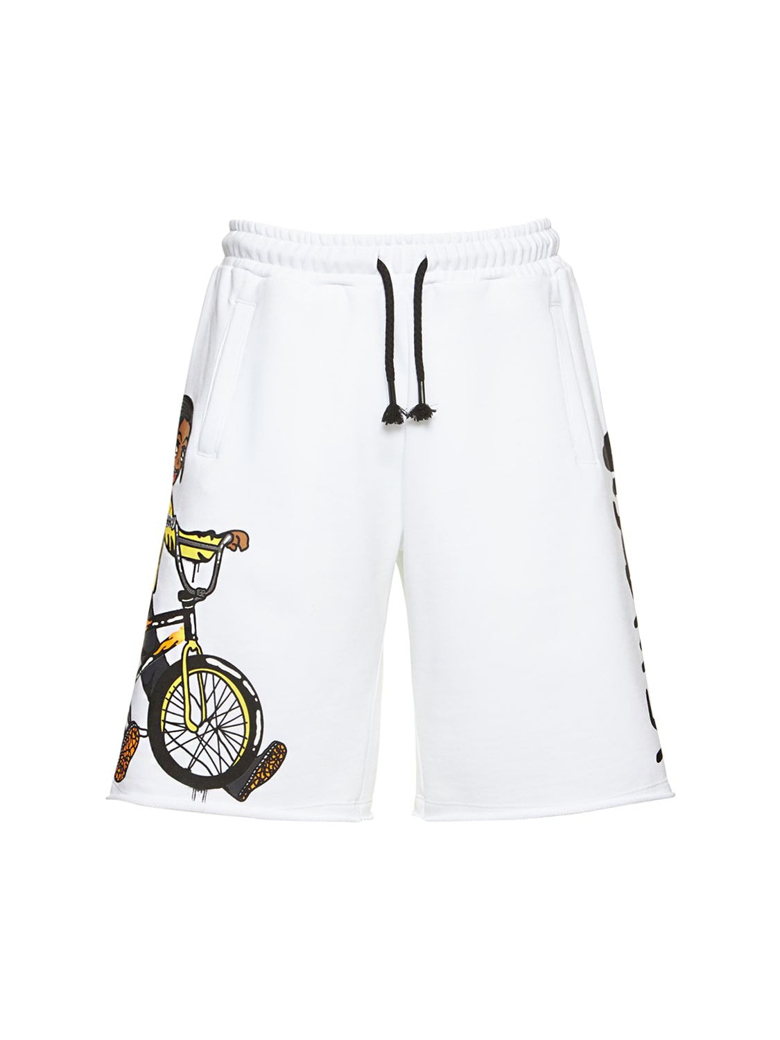 Disclaimer Bike Logo Cotton Sweat Shorts In White