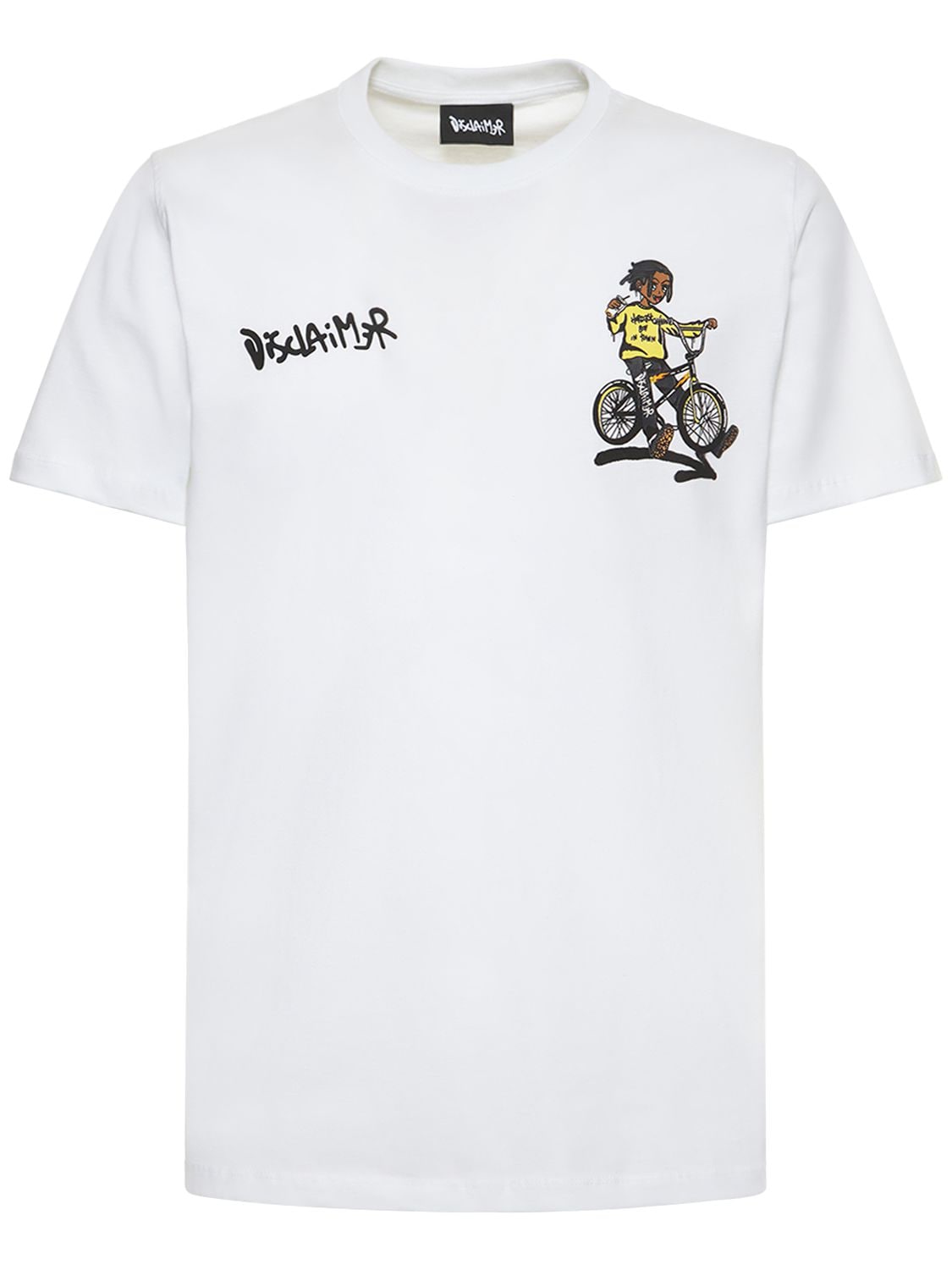 Disclaimer Hardest Boy In Town Cotton T-shirt In White