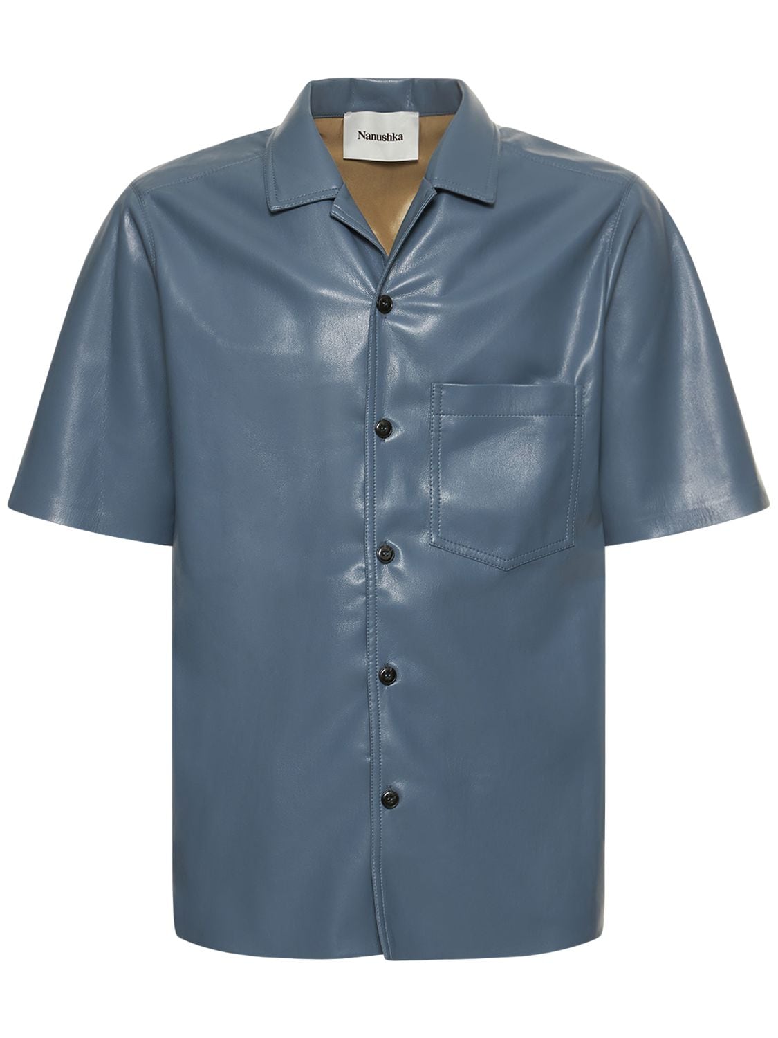 Faux Leather Bowling Shirt – MEN > CLOTHING > SHIRTS