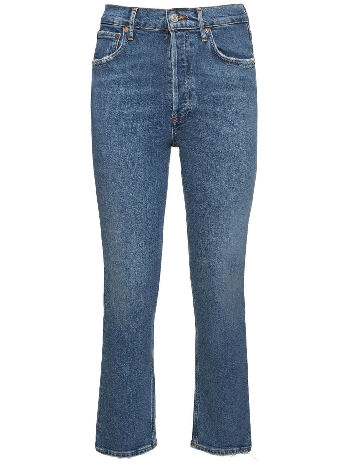 AGOLDE RILEY HIGH RISE STRAIGHT CROPPED JEANS