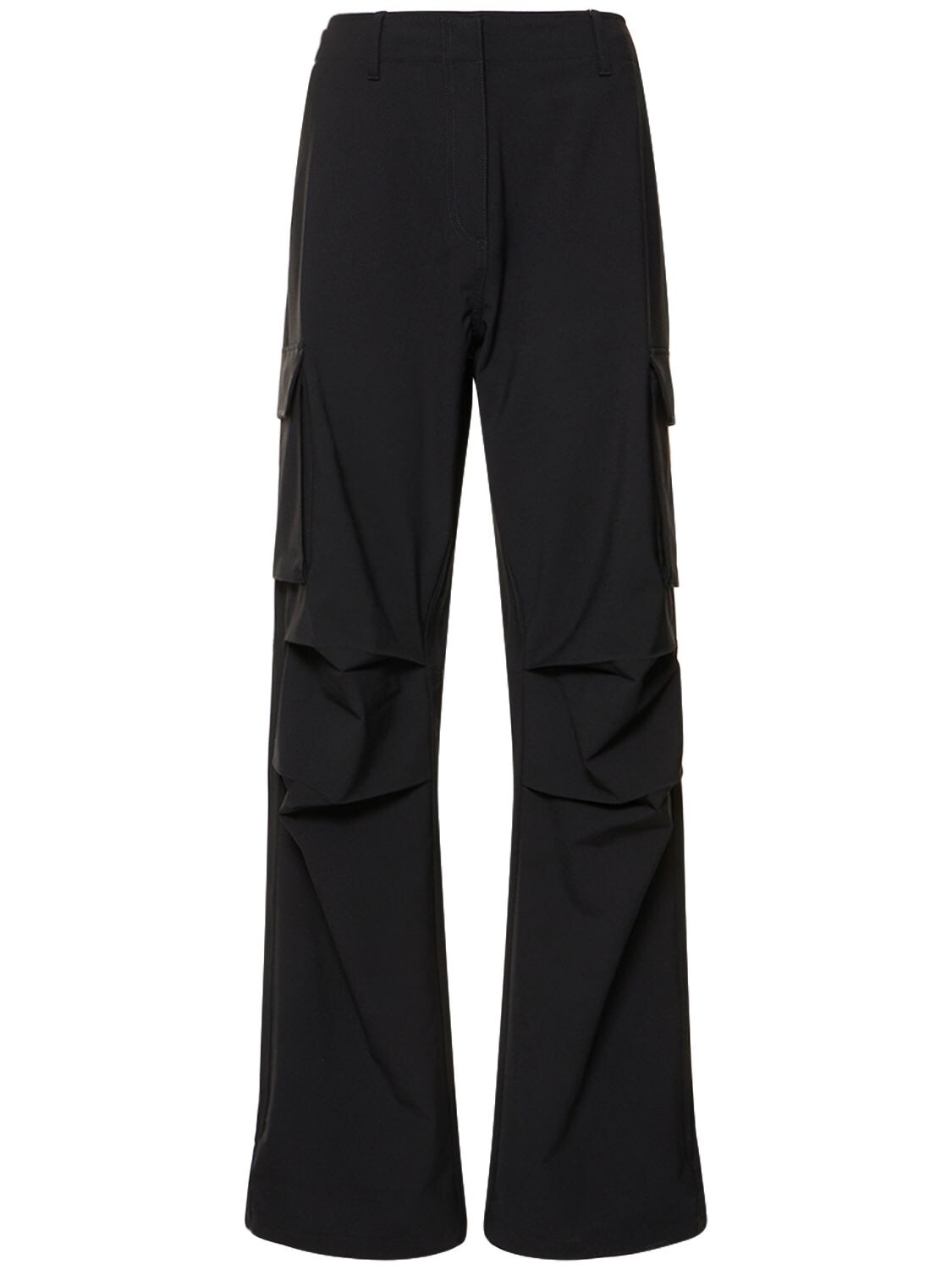 Tailored Wool Blend Wide Cargo Pants