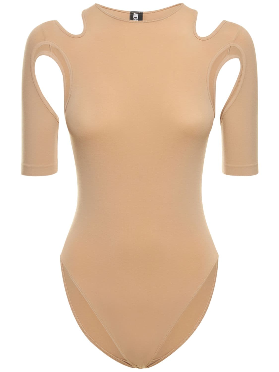 Andreädamo Sculpting Jersey Bodysuit W/cutouts In Nude 001