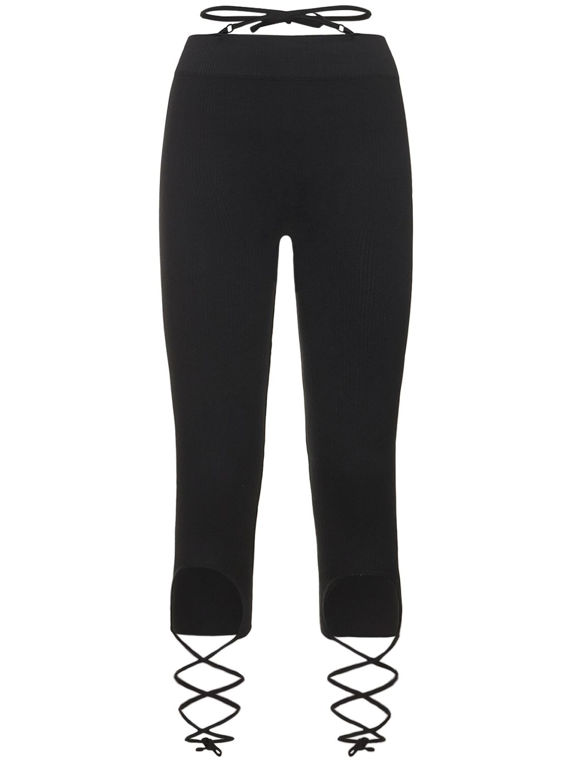 Andreädamo Ribbed Jersey Leggings In Black