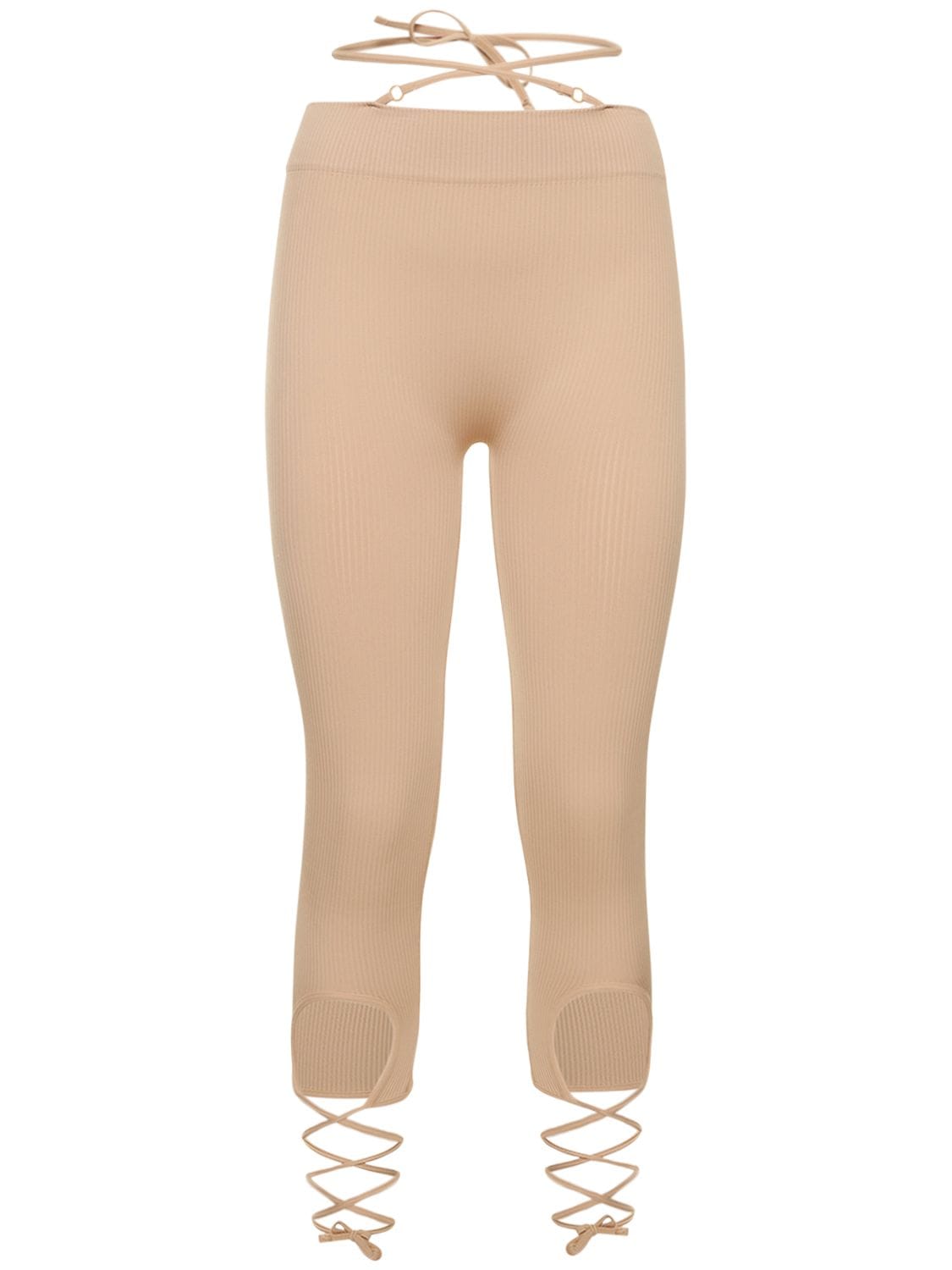 Andreädamo Ribbed Jersey Leggings In Nude 001