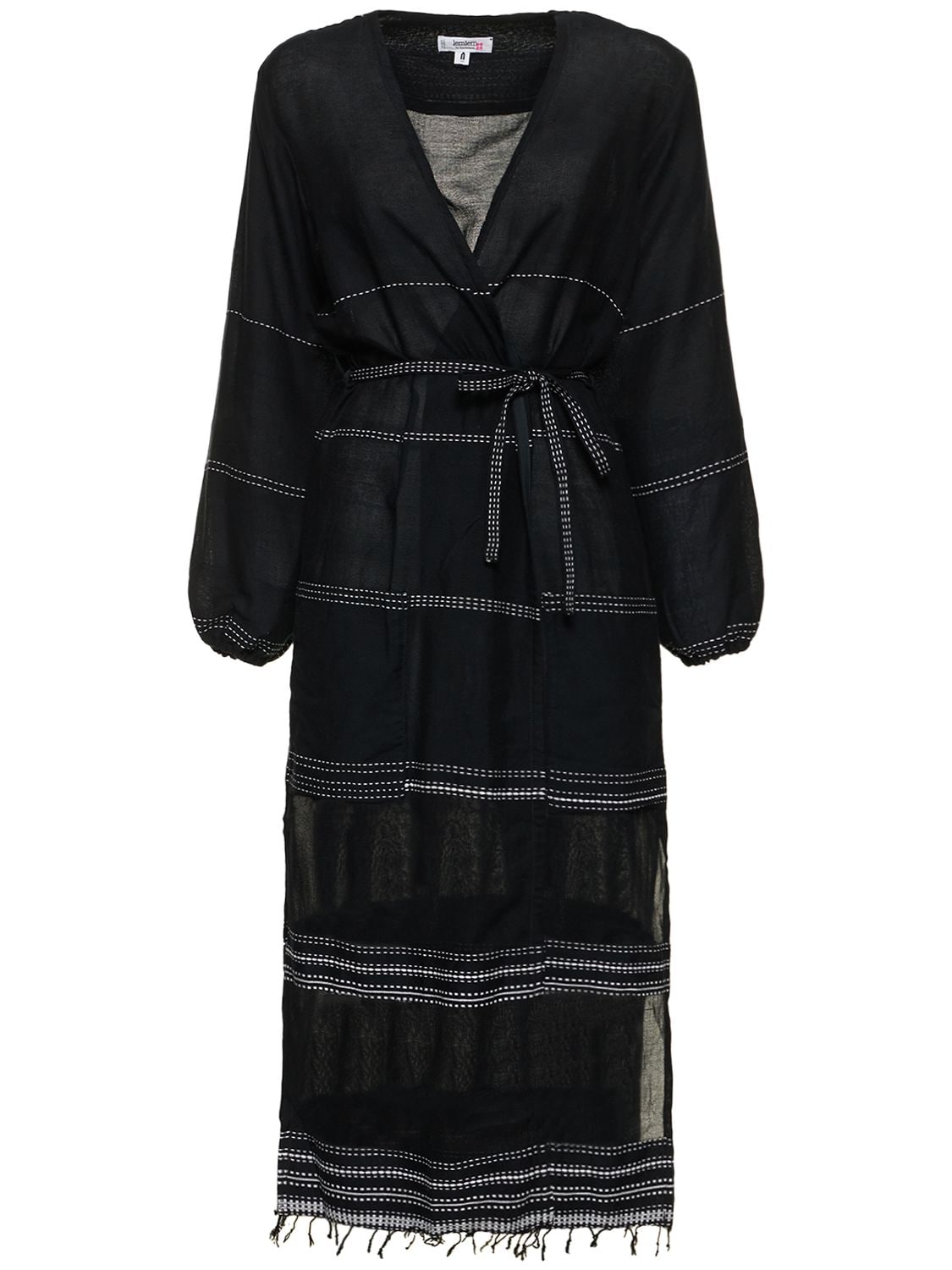 Lemlem Leliti Long Cotton Robe In Black
