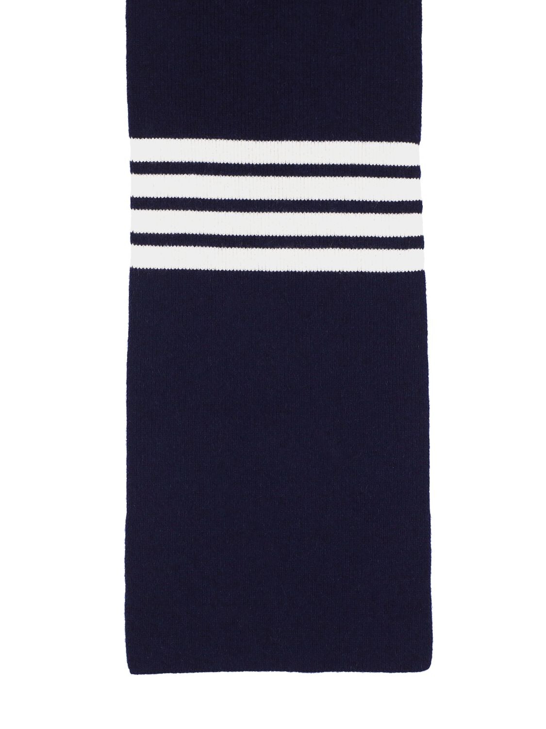 Shop Thom Browne Rubbed Cashmere Scarf In Navy