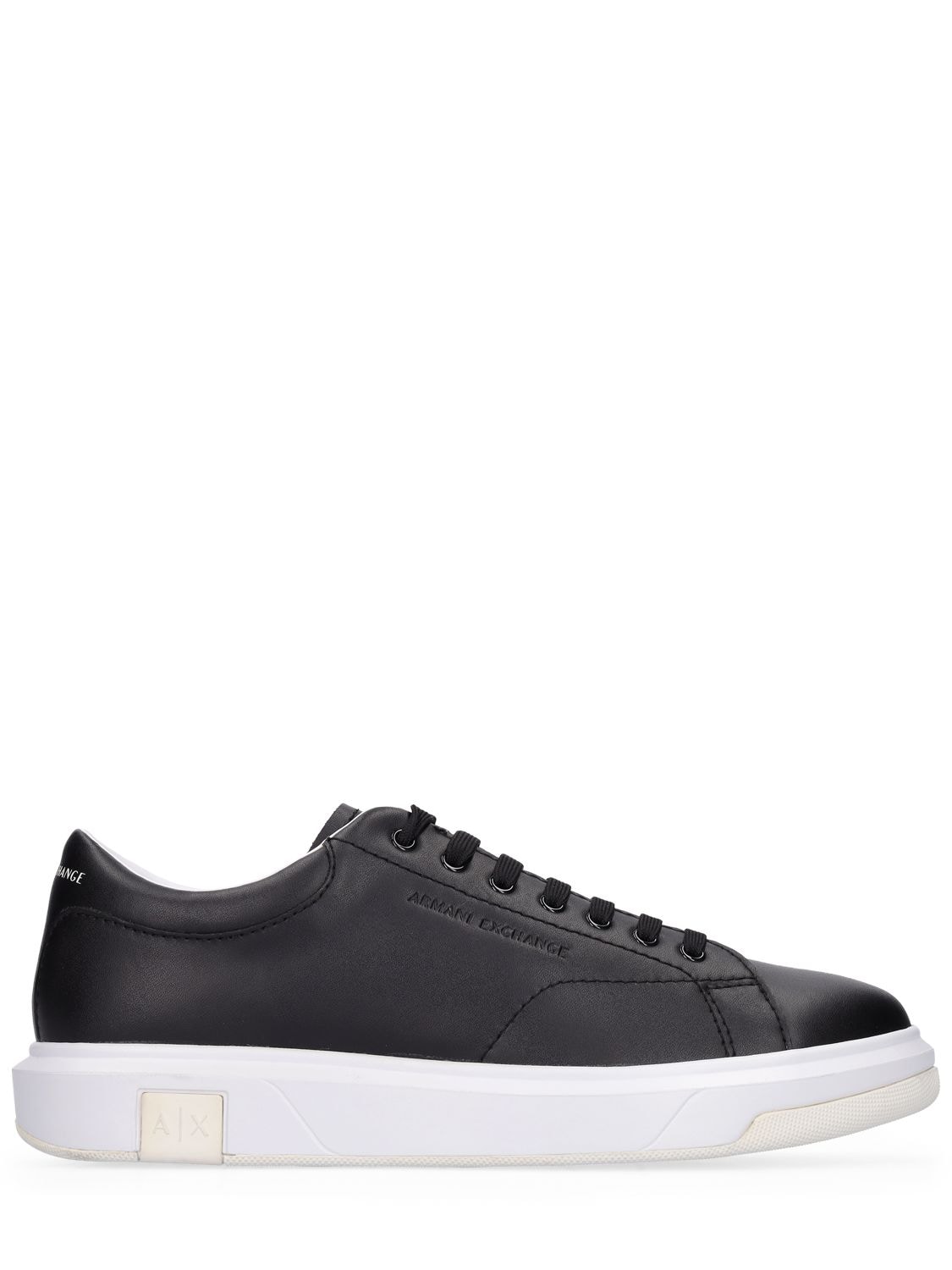 ARMANI EXCHANGE LEATHER LOW TOP SNEAKERS