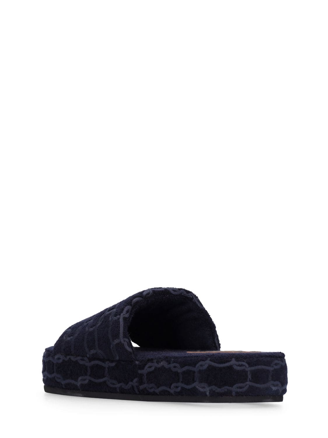 Shop Agnona Stretch Cotton Terry Slippers In Blue