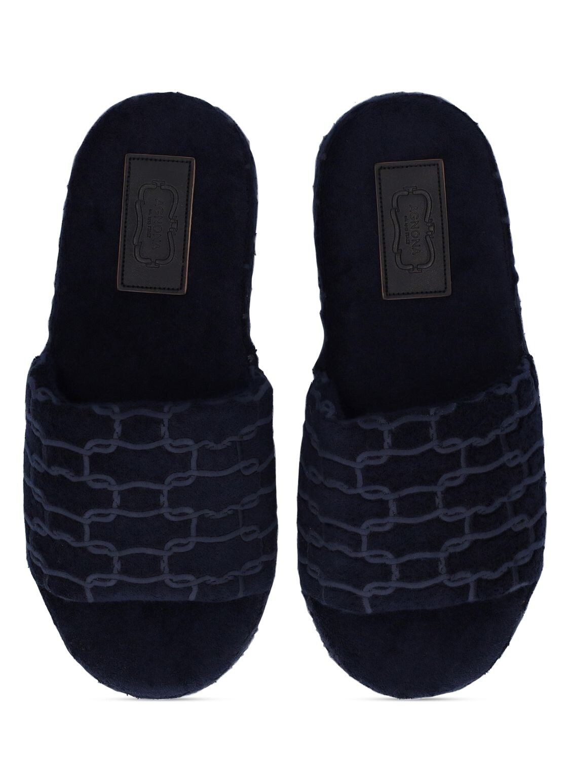 AGNONA STRETCH COTTON TERRY SLIPPERS 