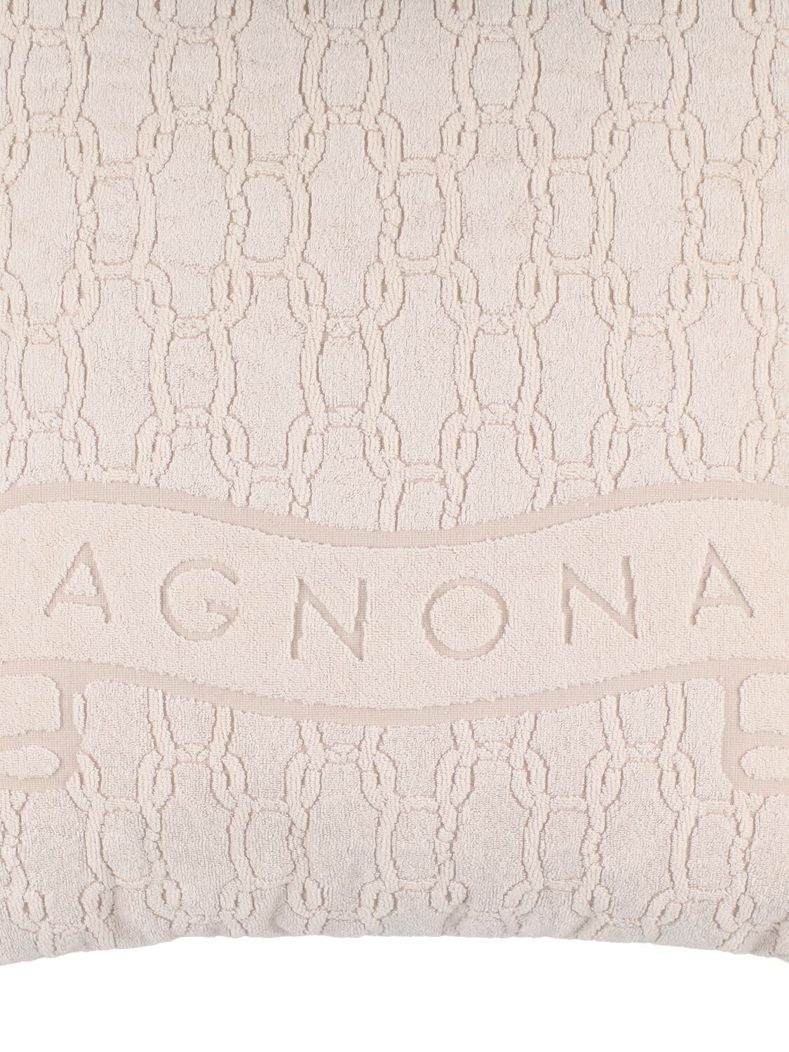 Shop Agnona Logo Cushion In Beige