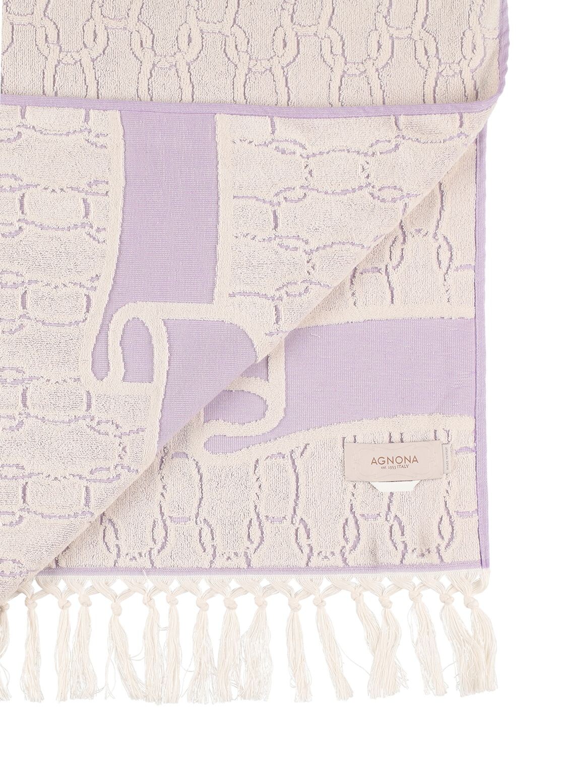 Shop Agnona Chain Jacquard Towel In Purple