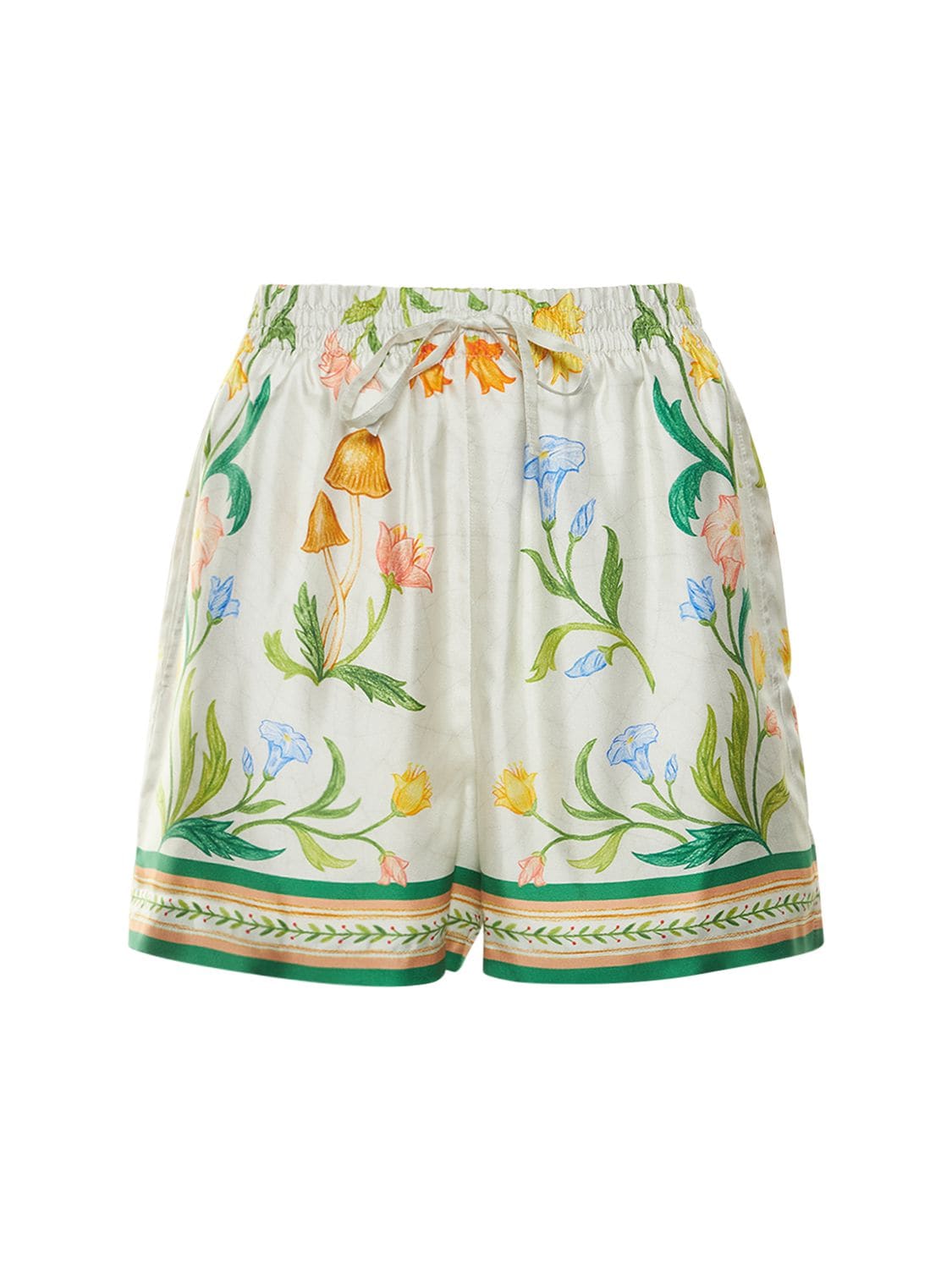 L'arch Fleurie Print Silk Twill Shorts