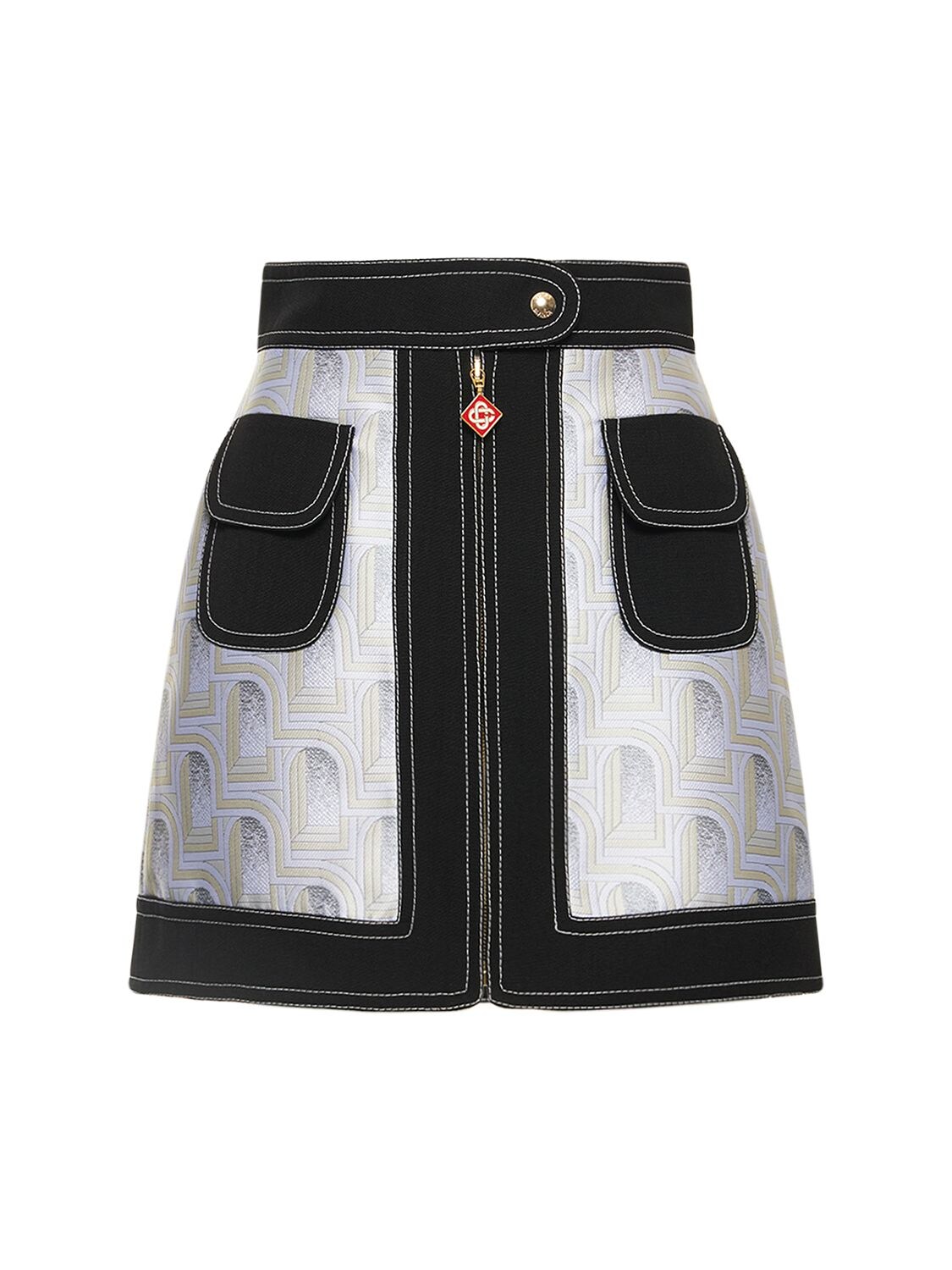Arch Jacquard Mini Skirt W/ Zip – WOMEN > CLOTHING > SKIRTS