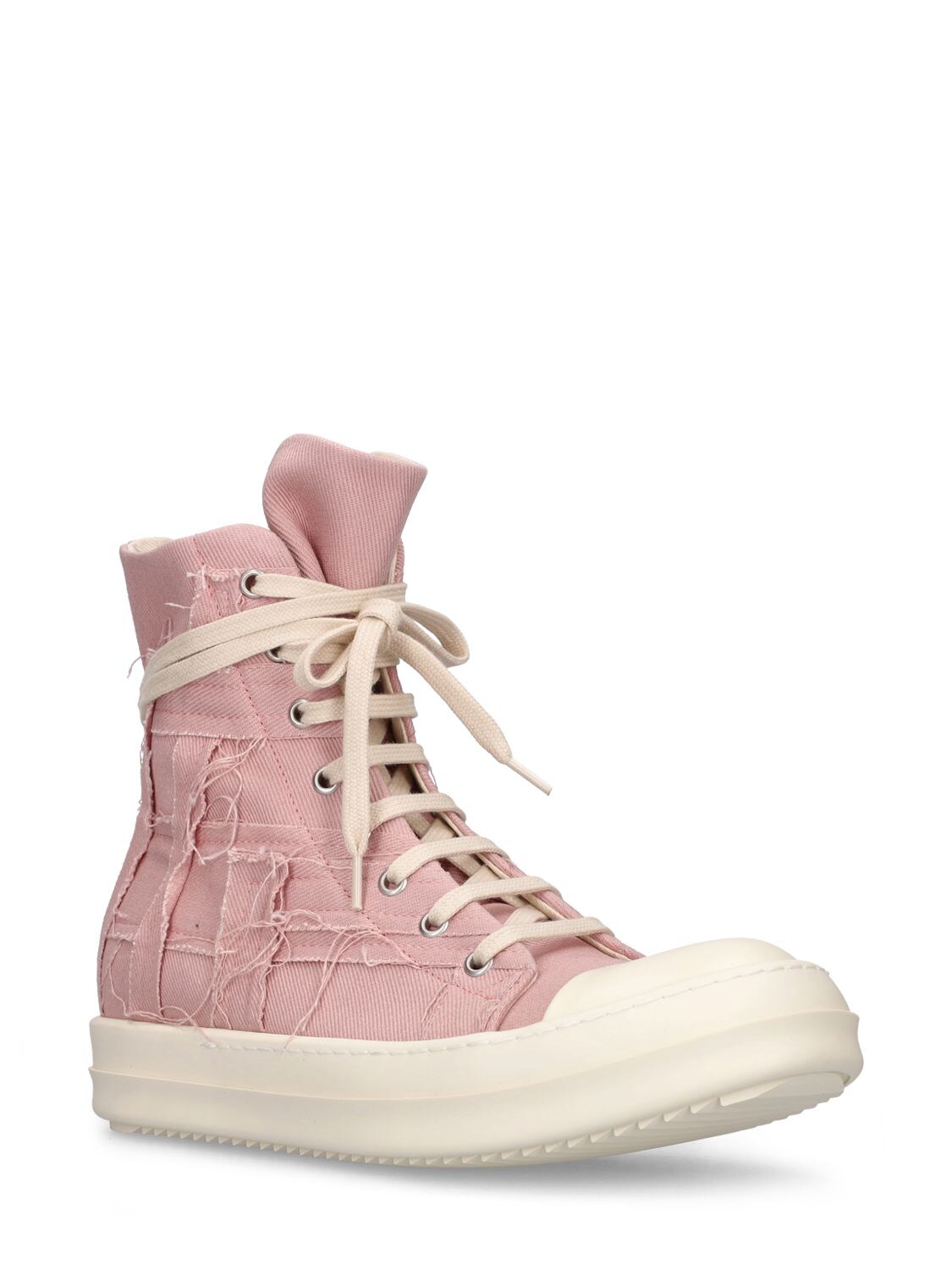 Rick Owens DRKSHDW: Pink Slashed Sneakers