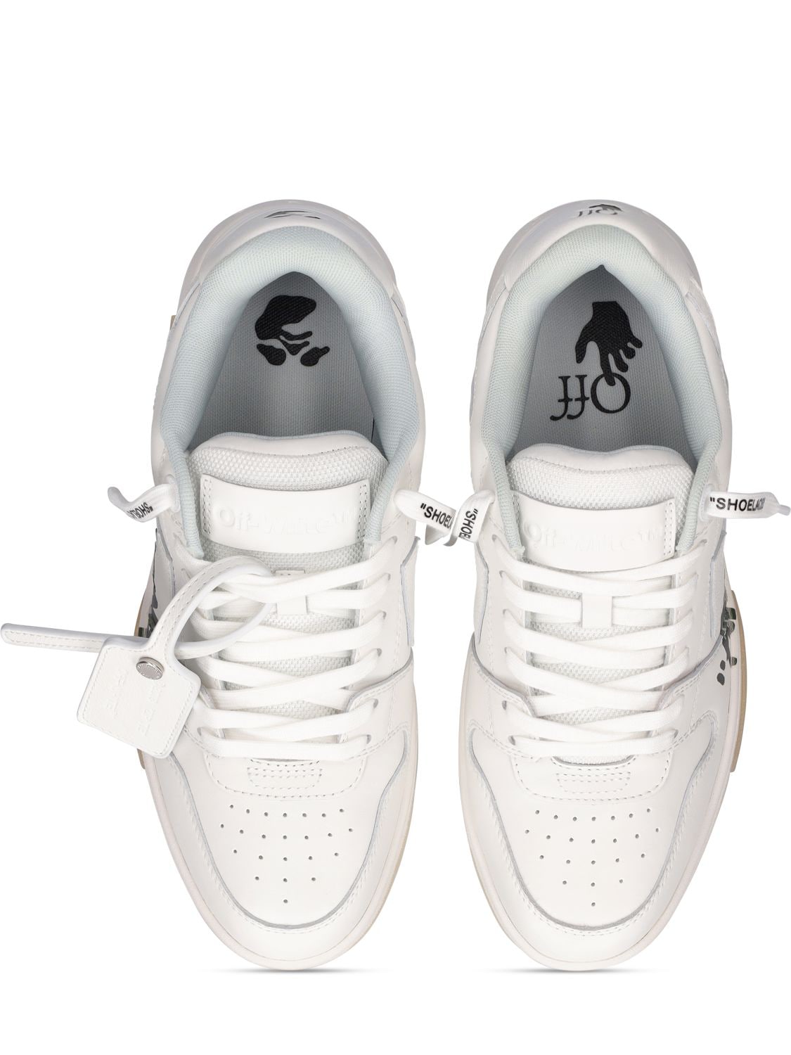 Shop Off-white 30mm Out Of Office Leather Sneakers In White,black