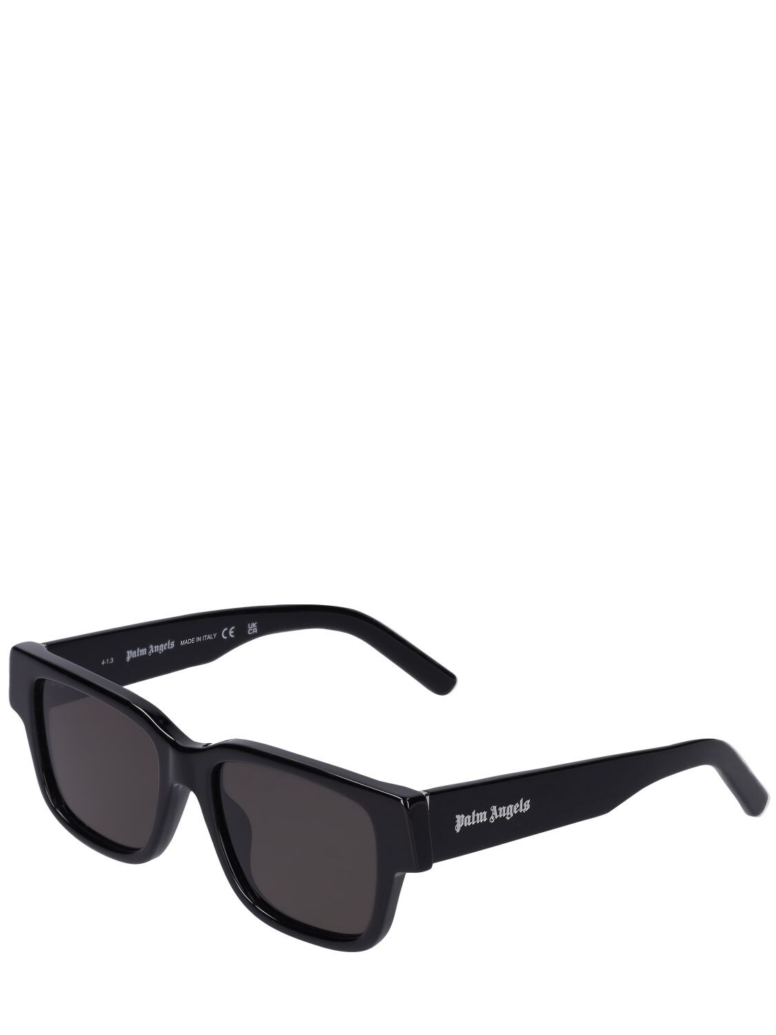 Shop Palm Angels Newport Squared Acetate Sunglasses In Black,grey