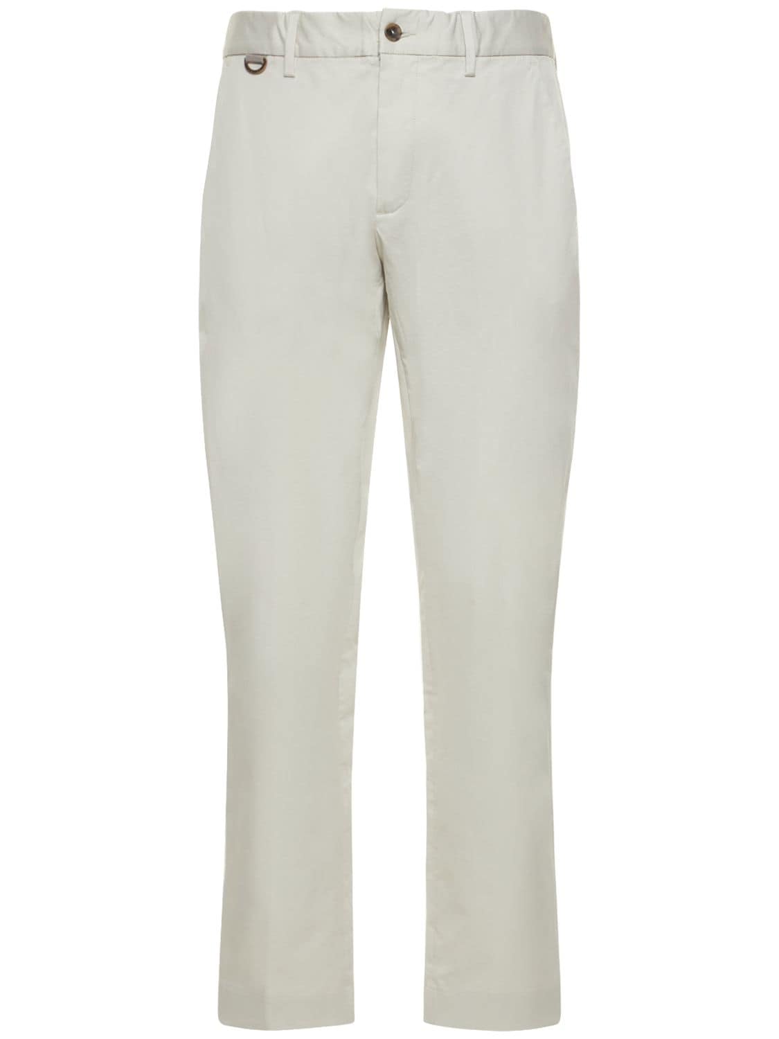 Agnona Cotton Chino Pants In Brown