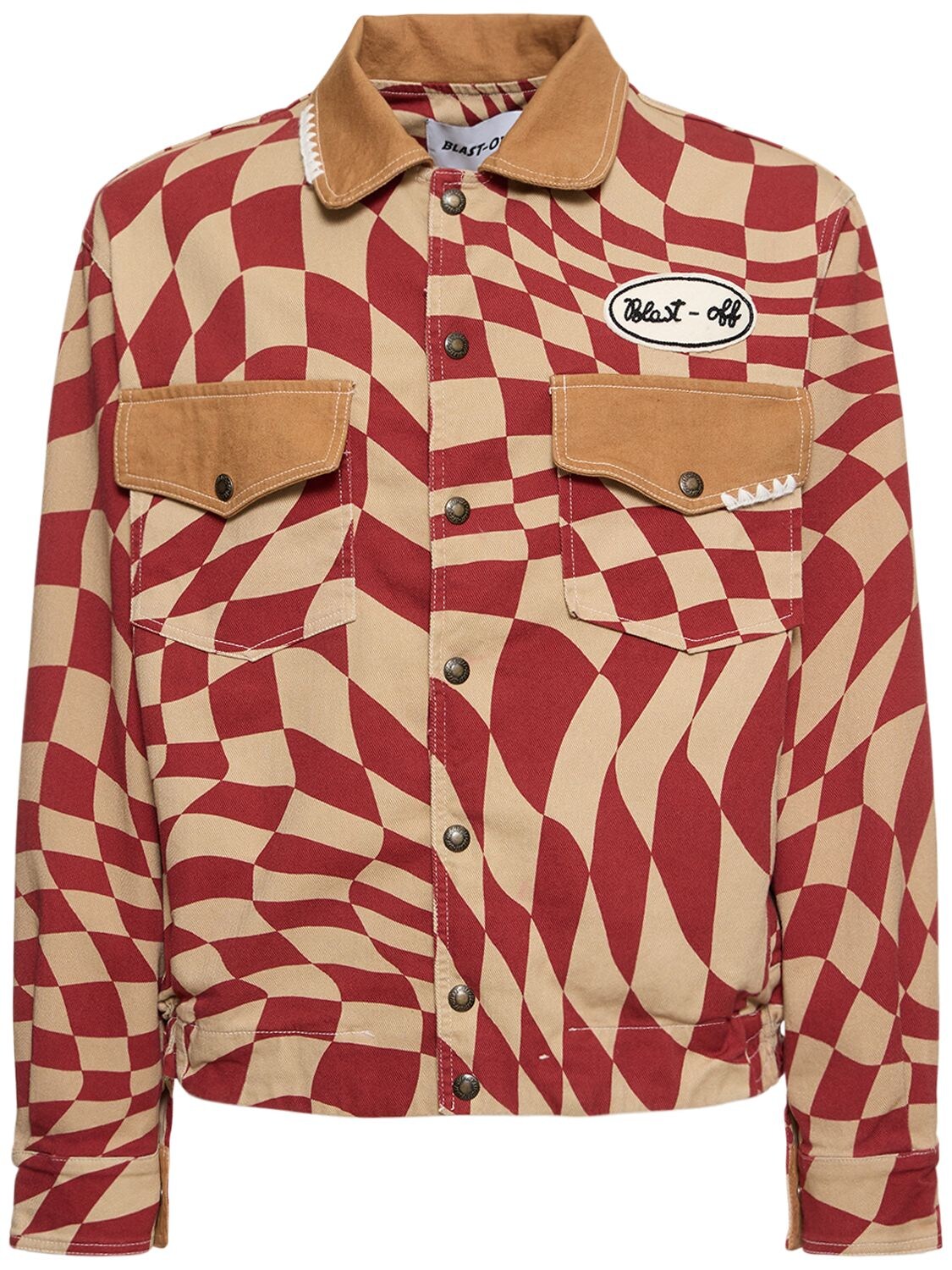 BLAST-OFF Denim Shirt Jacket W/ Square Motif