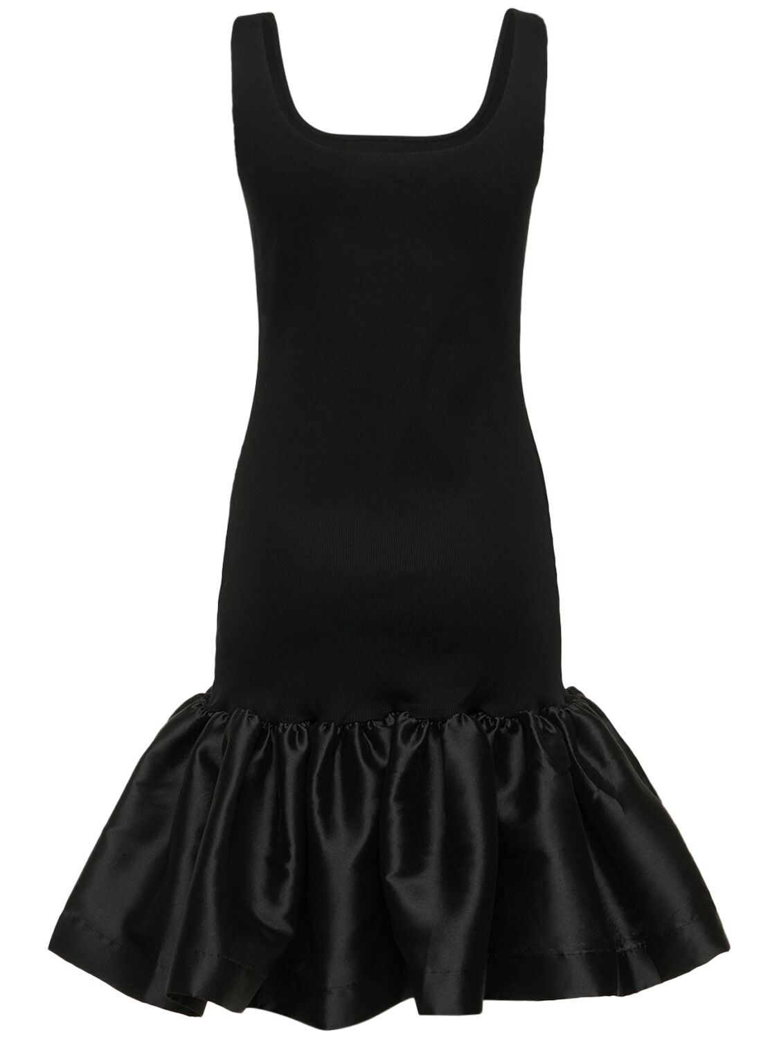 MARQUES' ALMEIDA JERSEY & RUFFLED TAFFETA MINI DRESS 