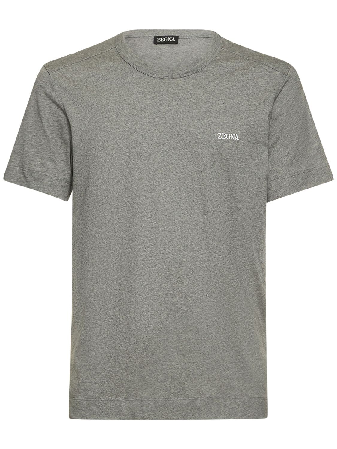 Zegna Pure Cotton T-shirt In Grey